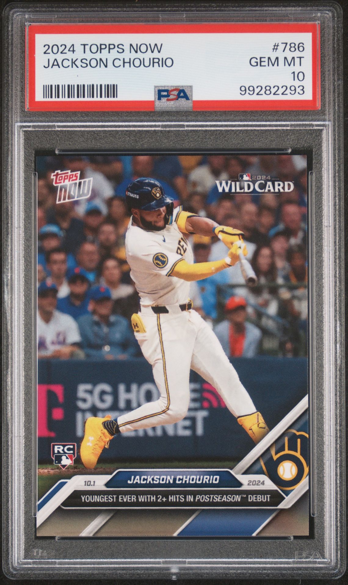 2024 Topps Now Jackson Chourio #786 Gem Mt 10 front