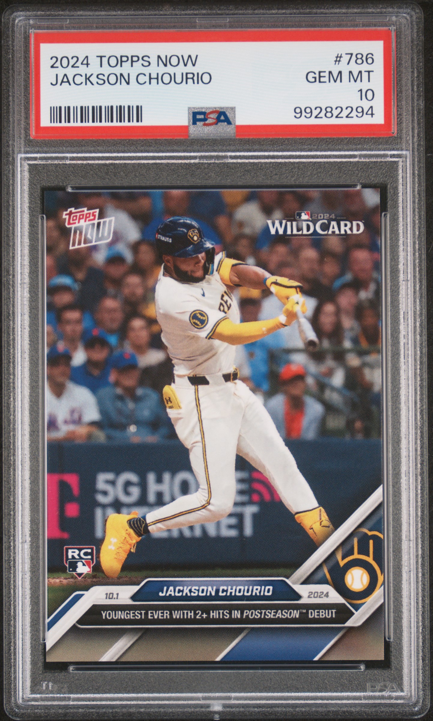 2024 Topps Now Jackson Chourio #786 Gem Mt 10 front