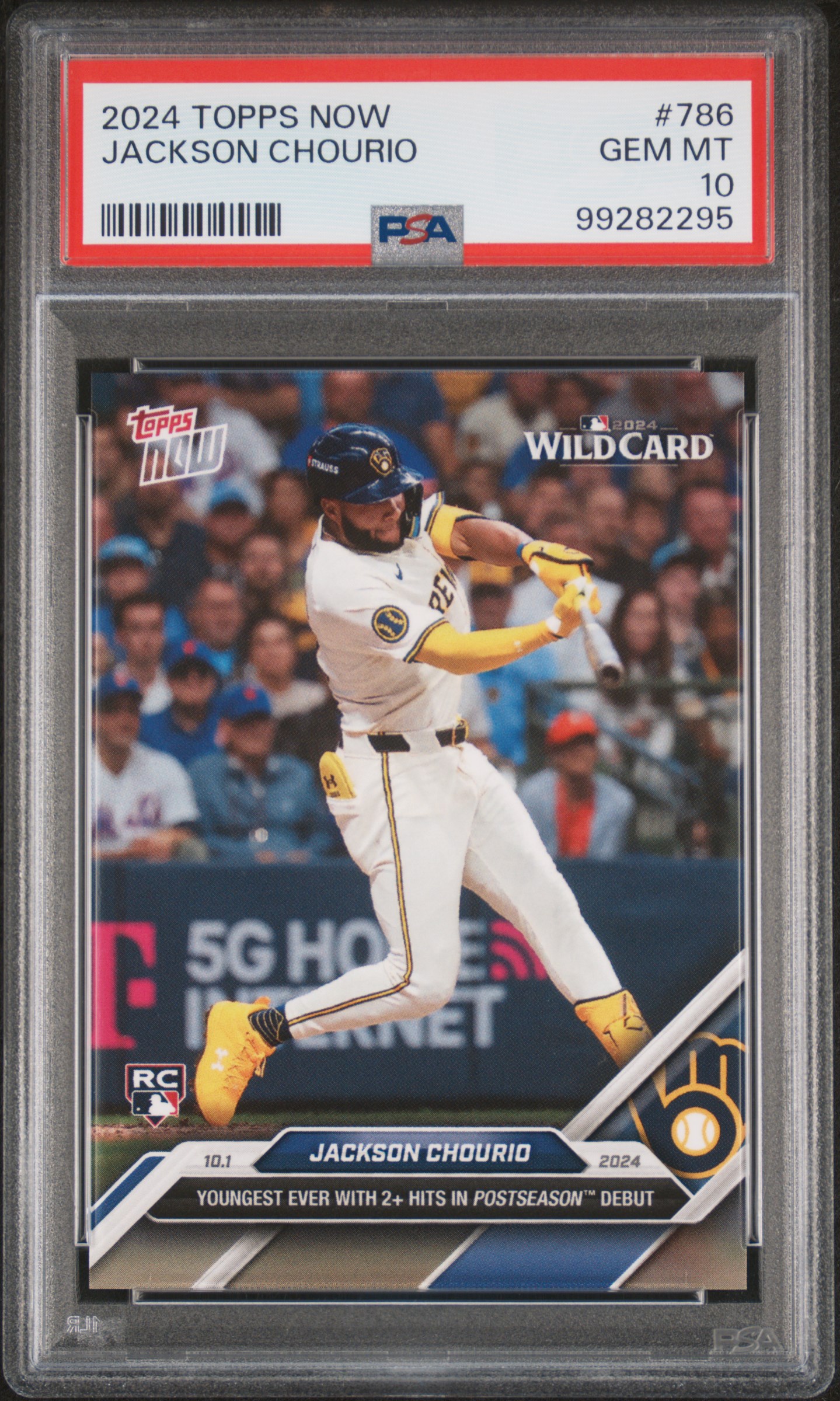 2024 Topps Now Jackson Chourio #786 Gem Mt 10 front