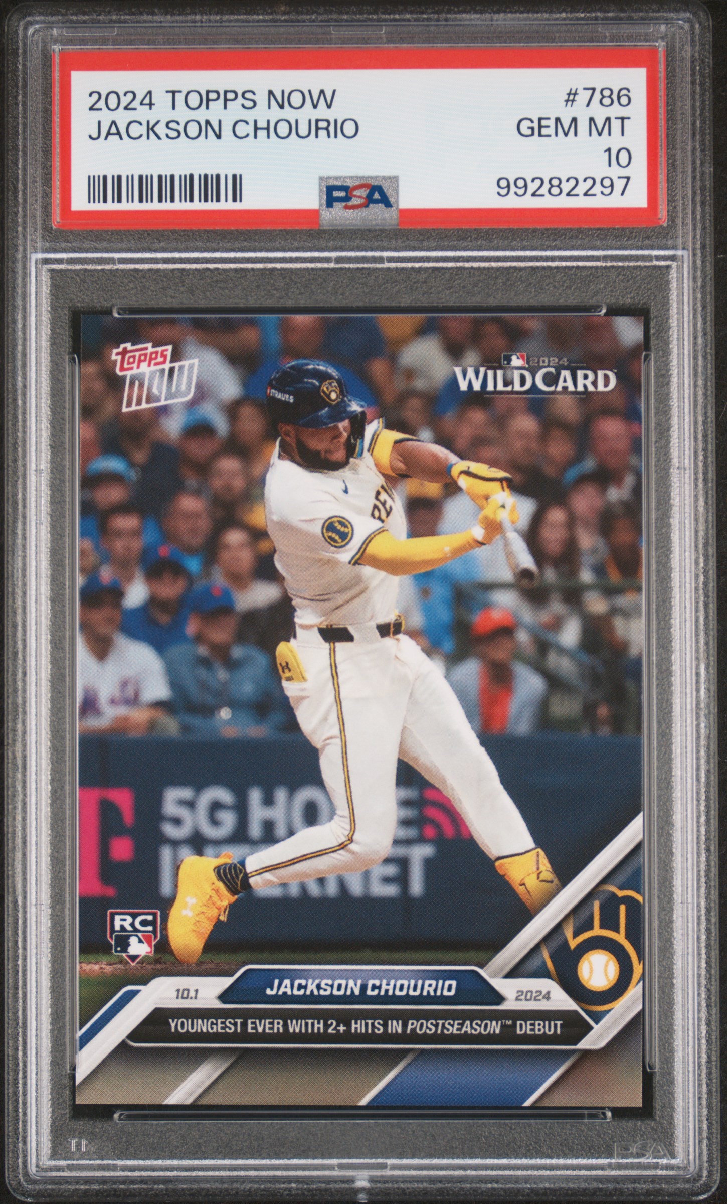 2024 Topps Now Jackson Chourio #786 Gem Mt 10 front