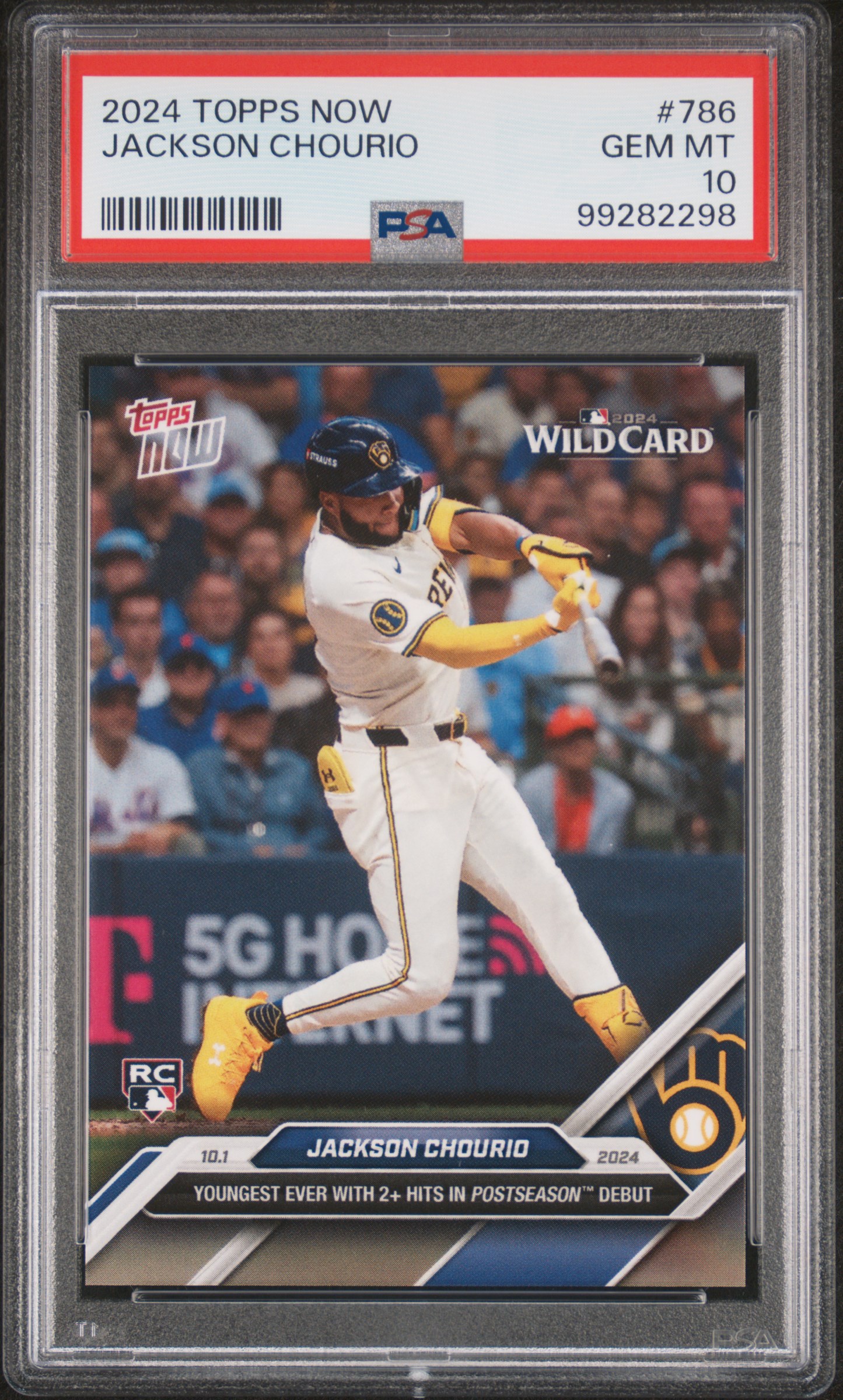 2024 Topps Now Jackson Chourio #786 Gem Mt 10 front