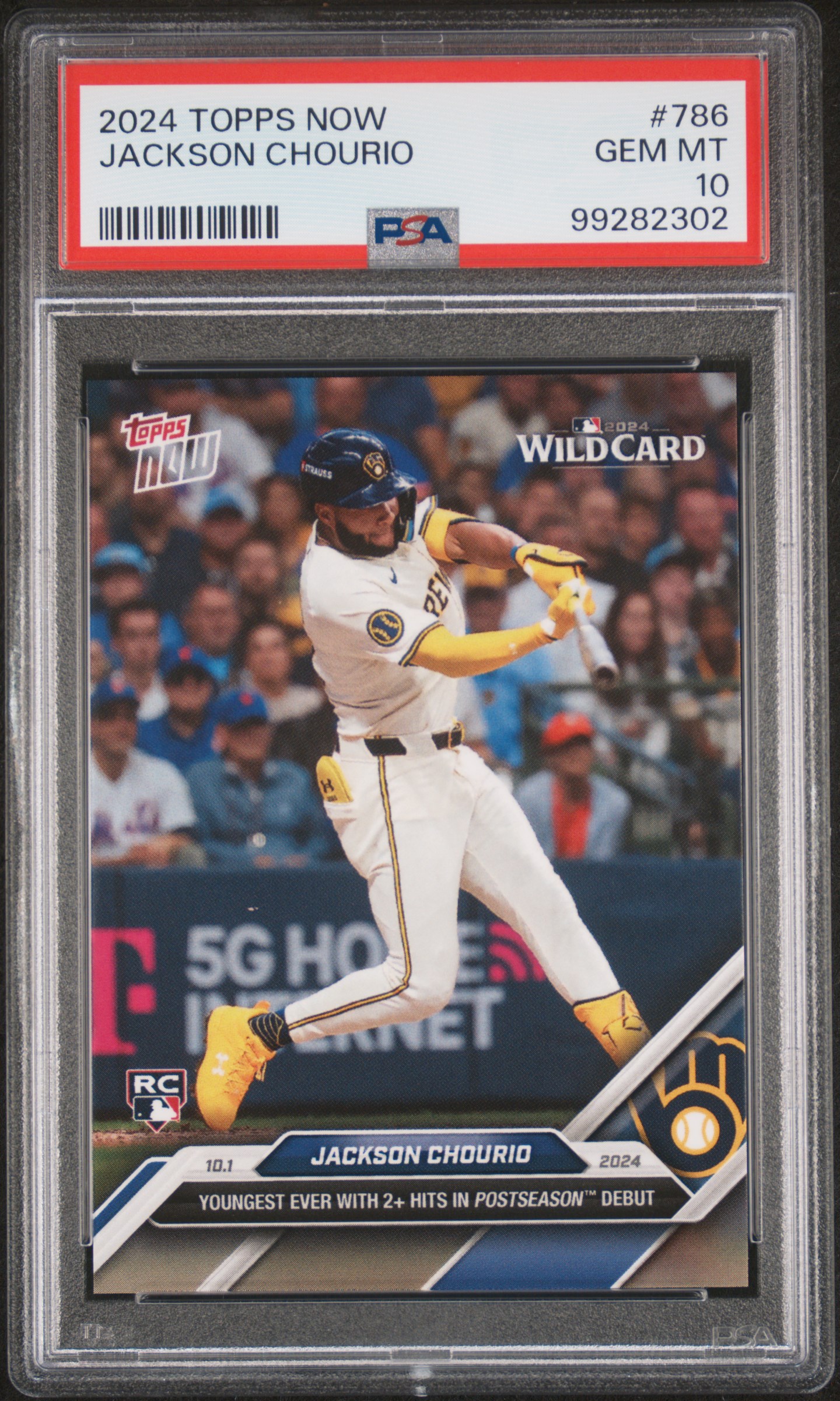 2024 Topps Now Jackson Chourio #786 Gem Mt 10 front