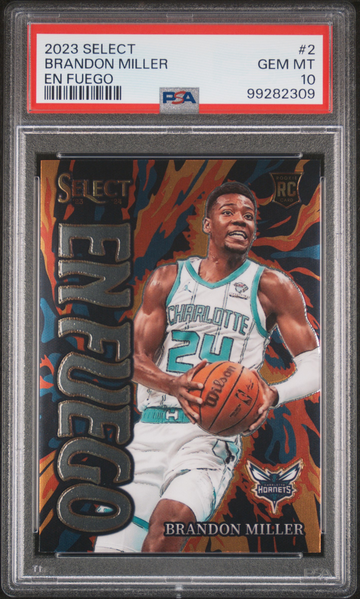 2023 Panini Select En Fuego Brandon Miller #2 Gem Mt 10 front