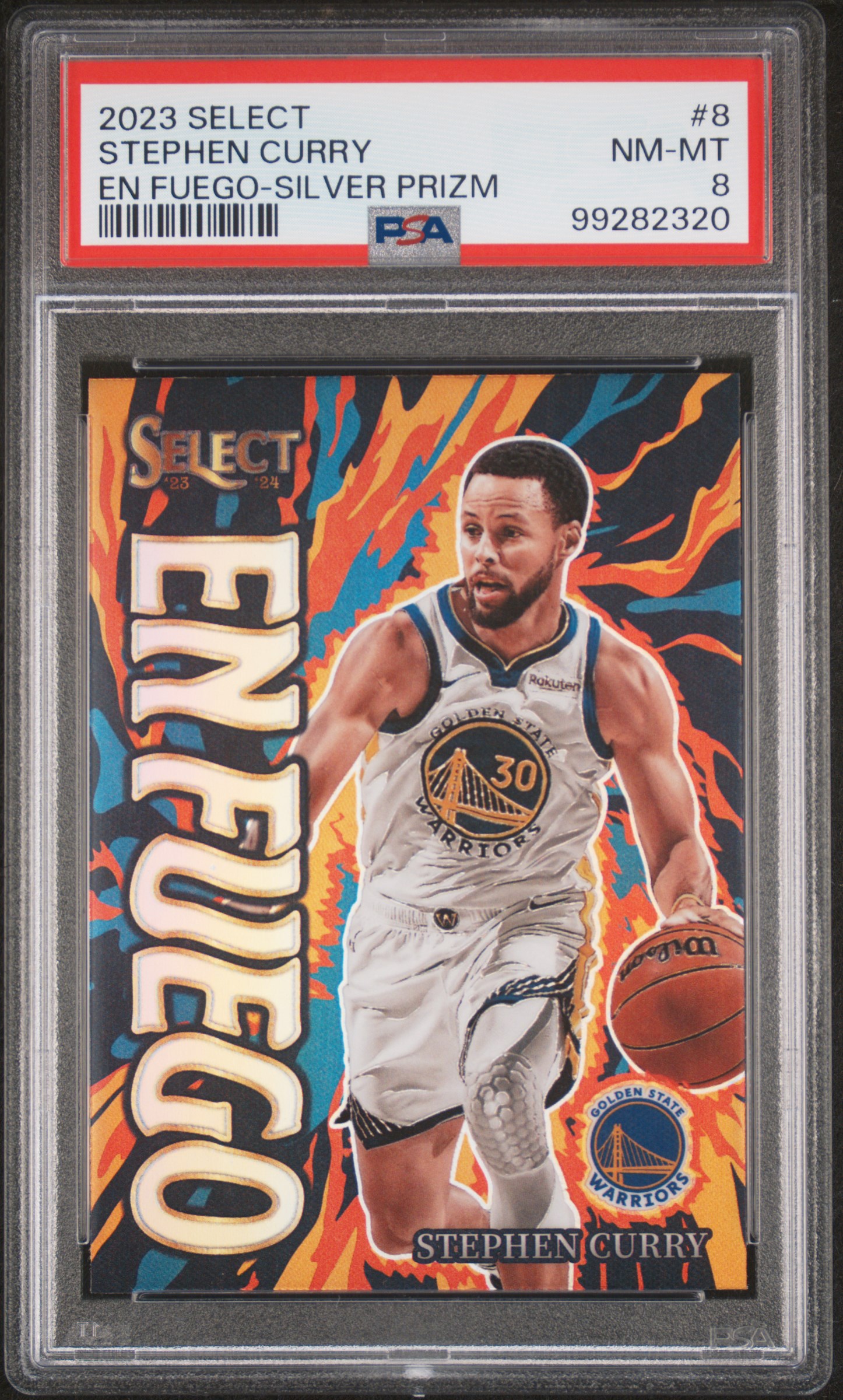 2023 Panini Select En Fuego Stephen Curry #8 (En Fuego-Silver Prizm) Nm-Mt 8 front