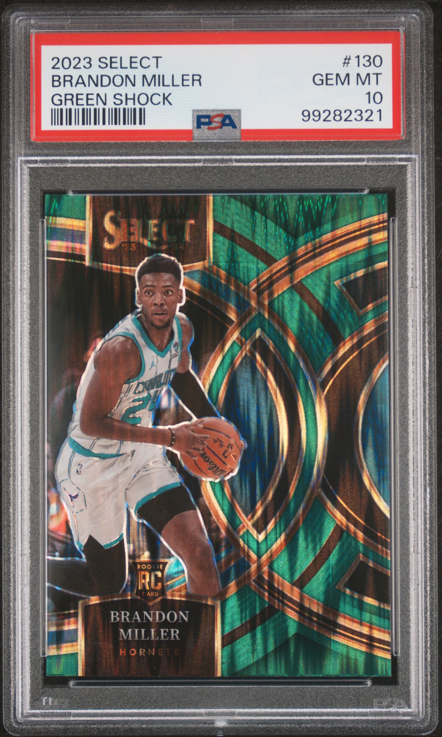 2023 Panini Select Brandon Miller #130 (Green Shock) Gem Mt 10 front