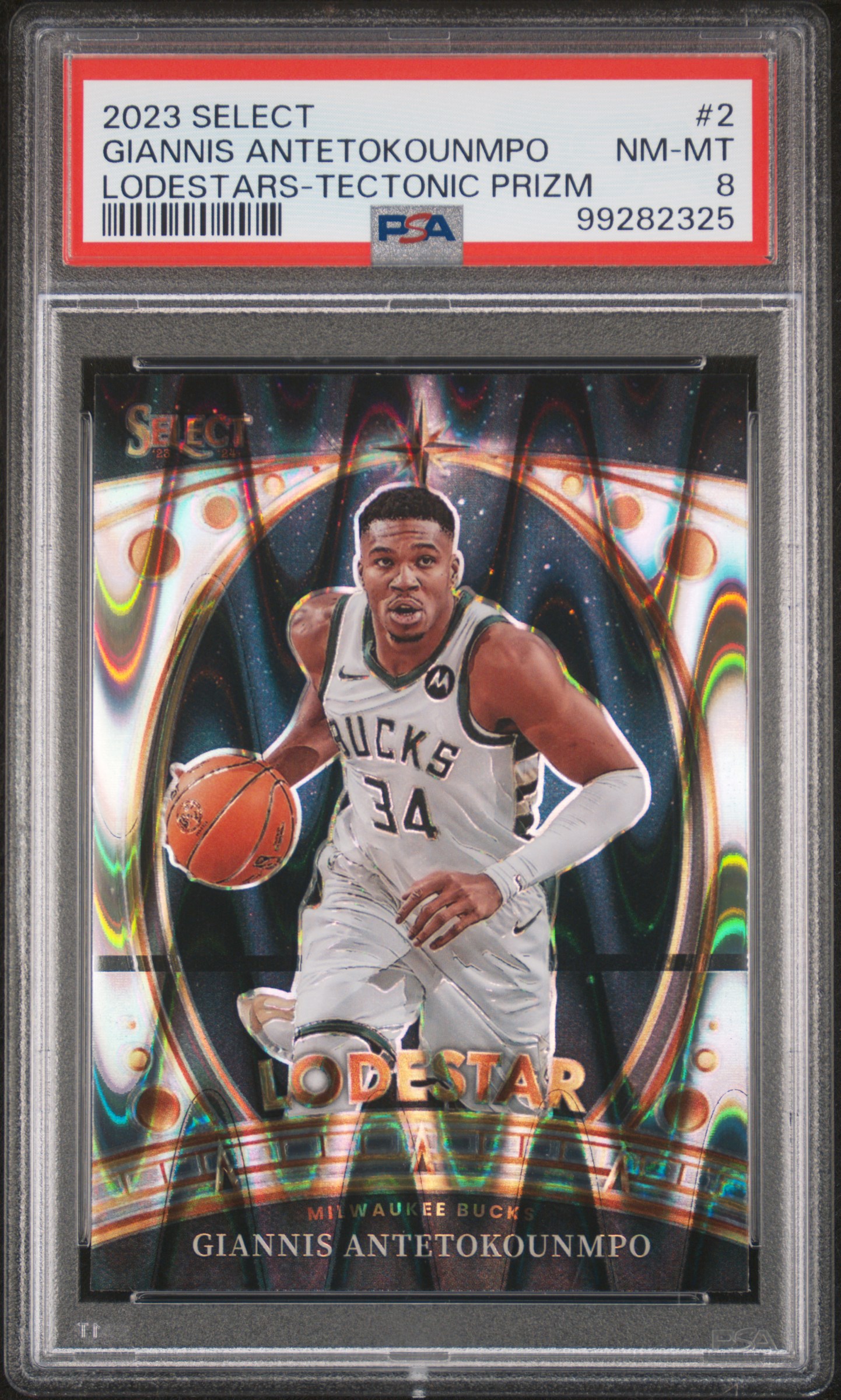 2023 Panini Select Lodestars Giannis Antetokounmpo #2 (Lodestars-Tectonic Prizm) Nm-Mt 8 front