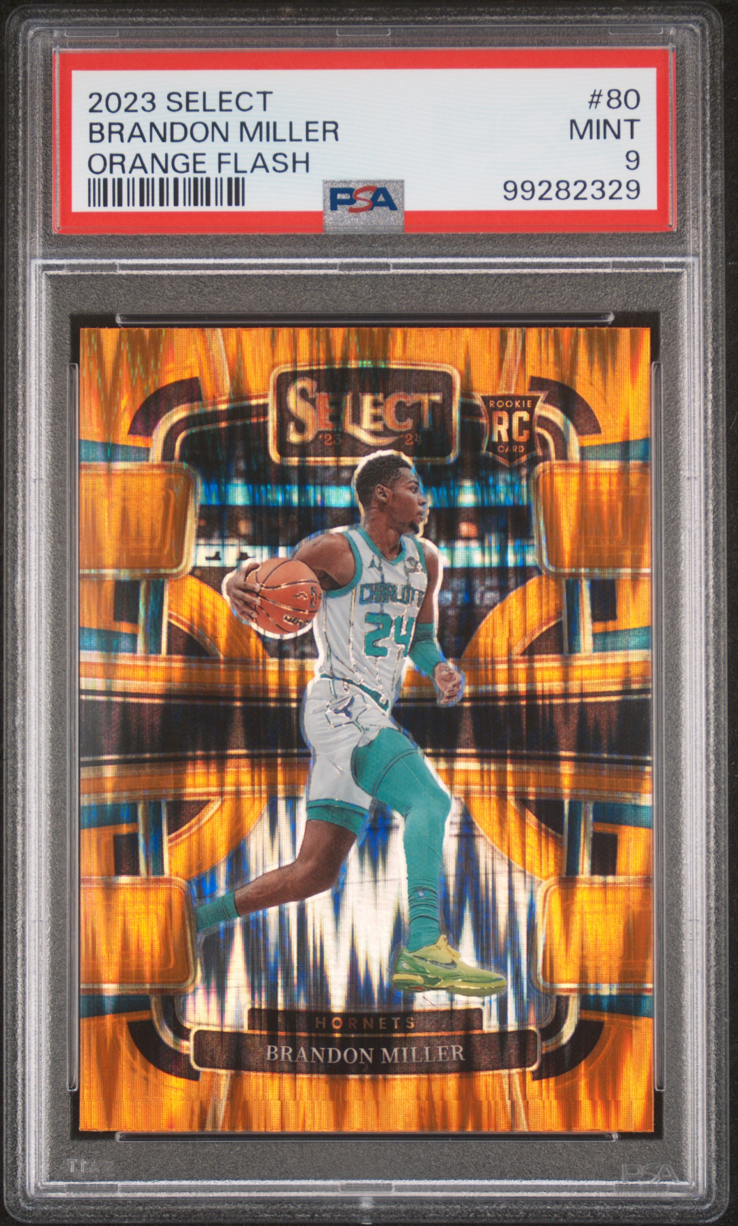 2023 Panini Select Brandon Miller #80 (Orange Flash) Mint 9 front