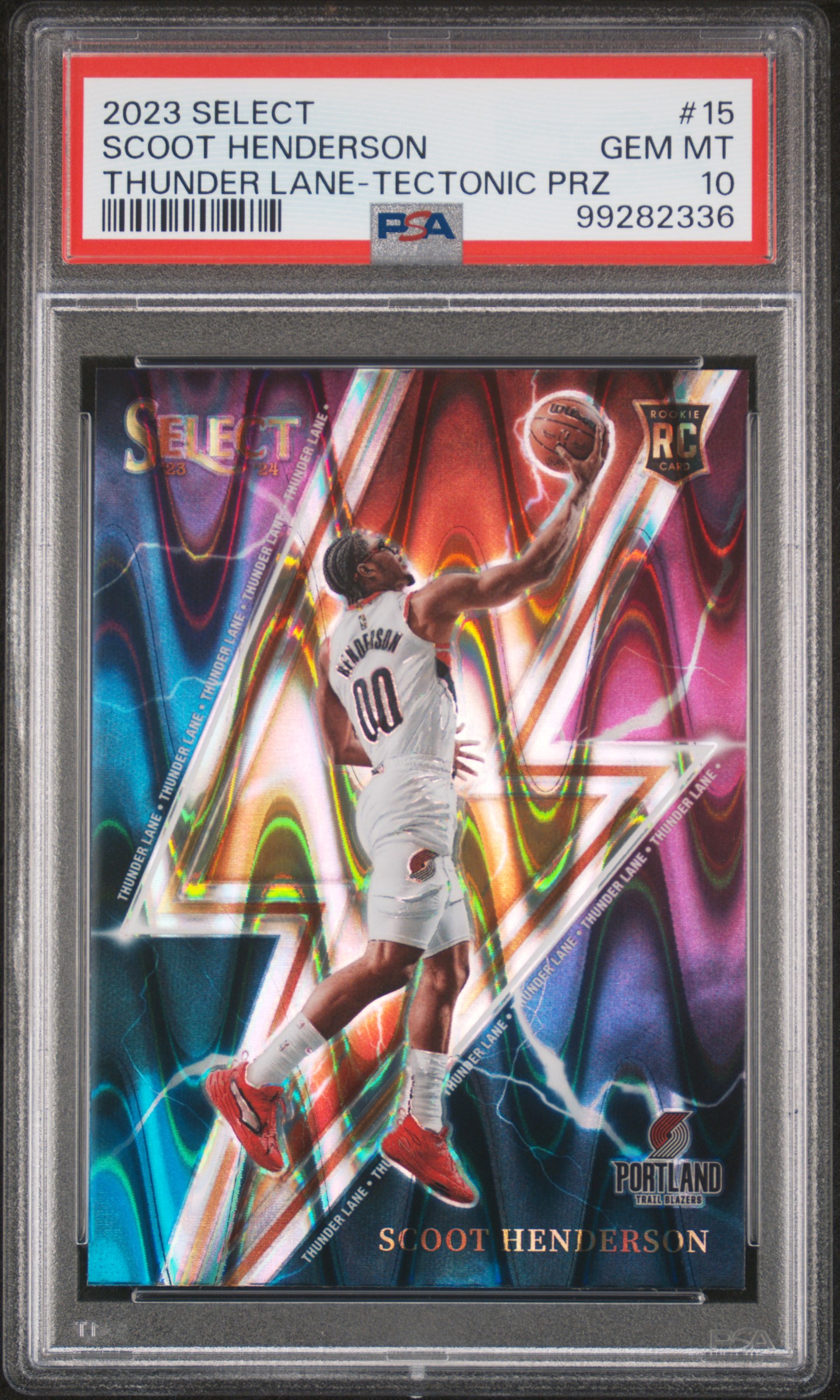 2023 Panini Select Thunder Lane Scoot Henderson #15 (Thunder Lane-Tectonic Prz) Gem Mt 10 front