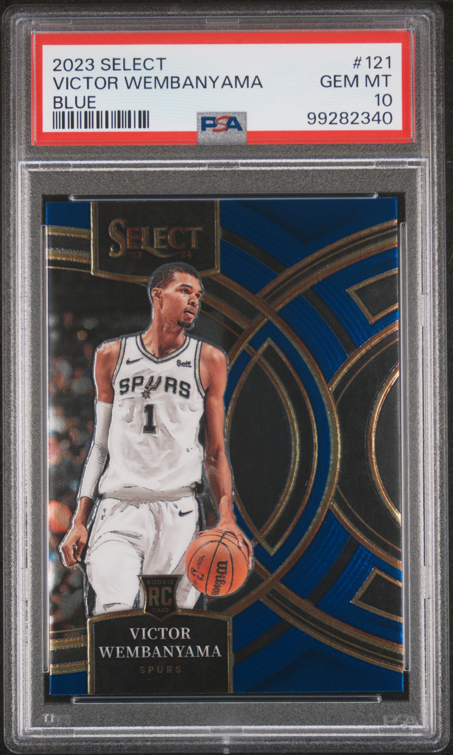 2023 Panini Select Victor Wembanyama #121 (Blue) Gem Mt 10 front