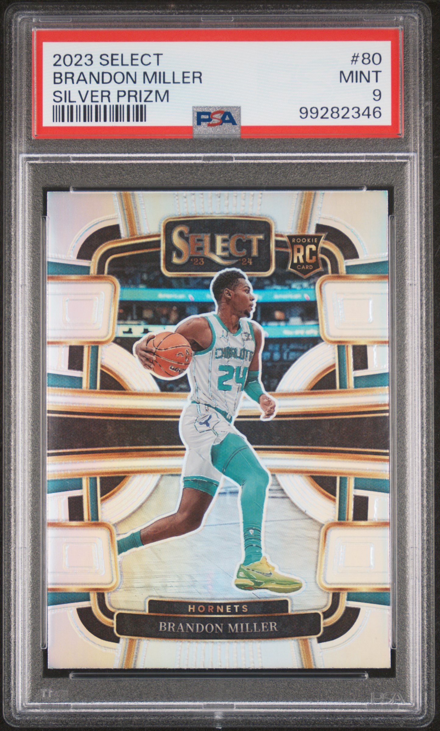 2023 Panini Select Brandon Miller #80 (Silver Prizm) Mint 9 front