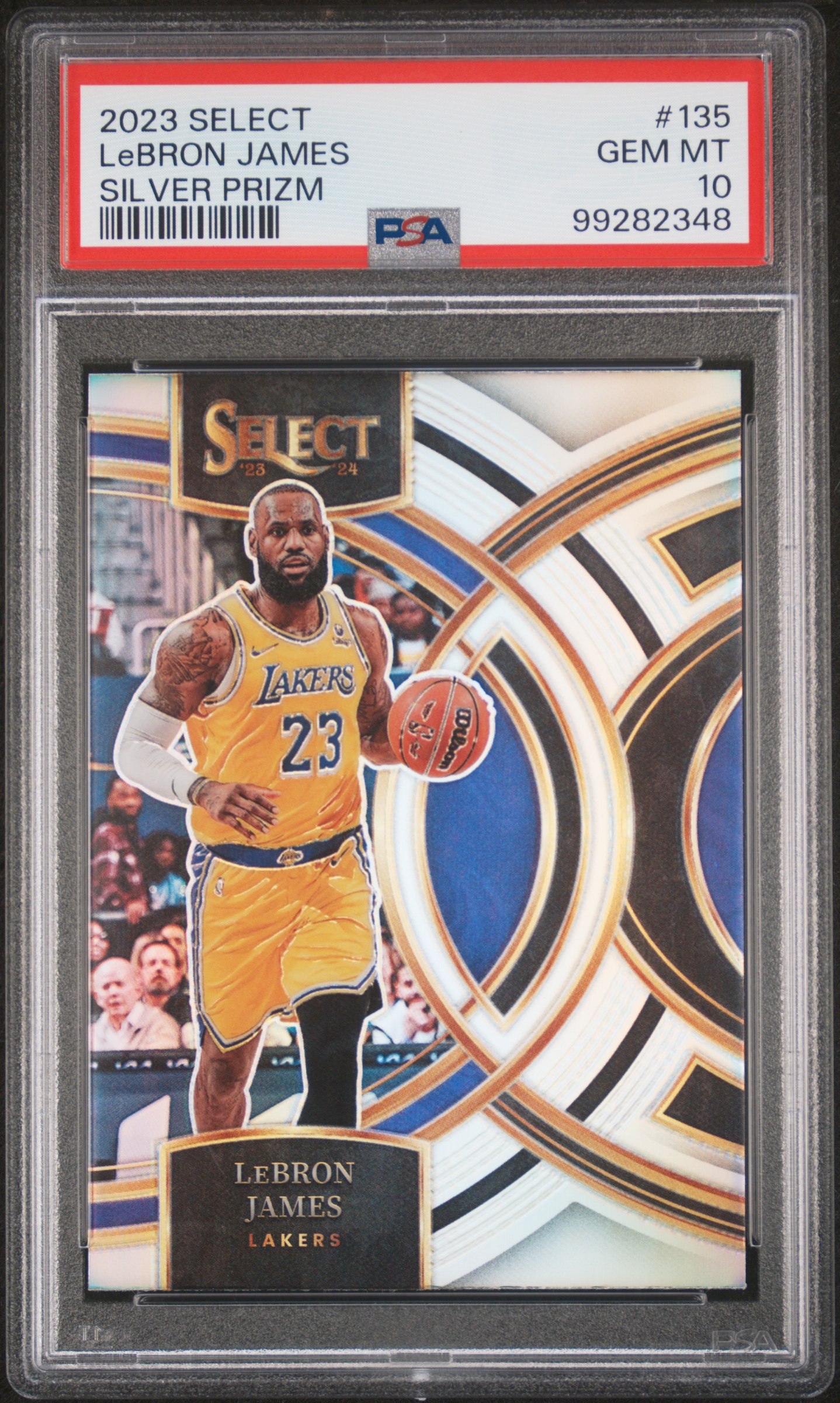 2023 Panini Select Lebron James #135 (Silver Prizm) Gem Mt 10 front