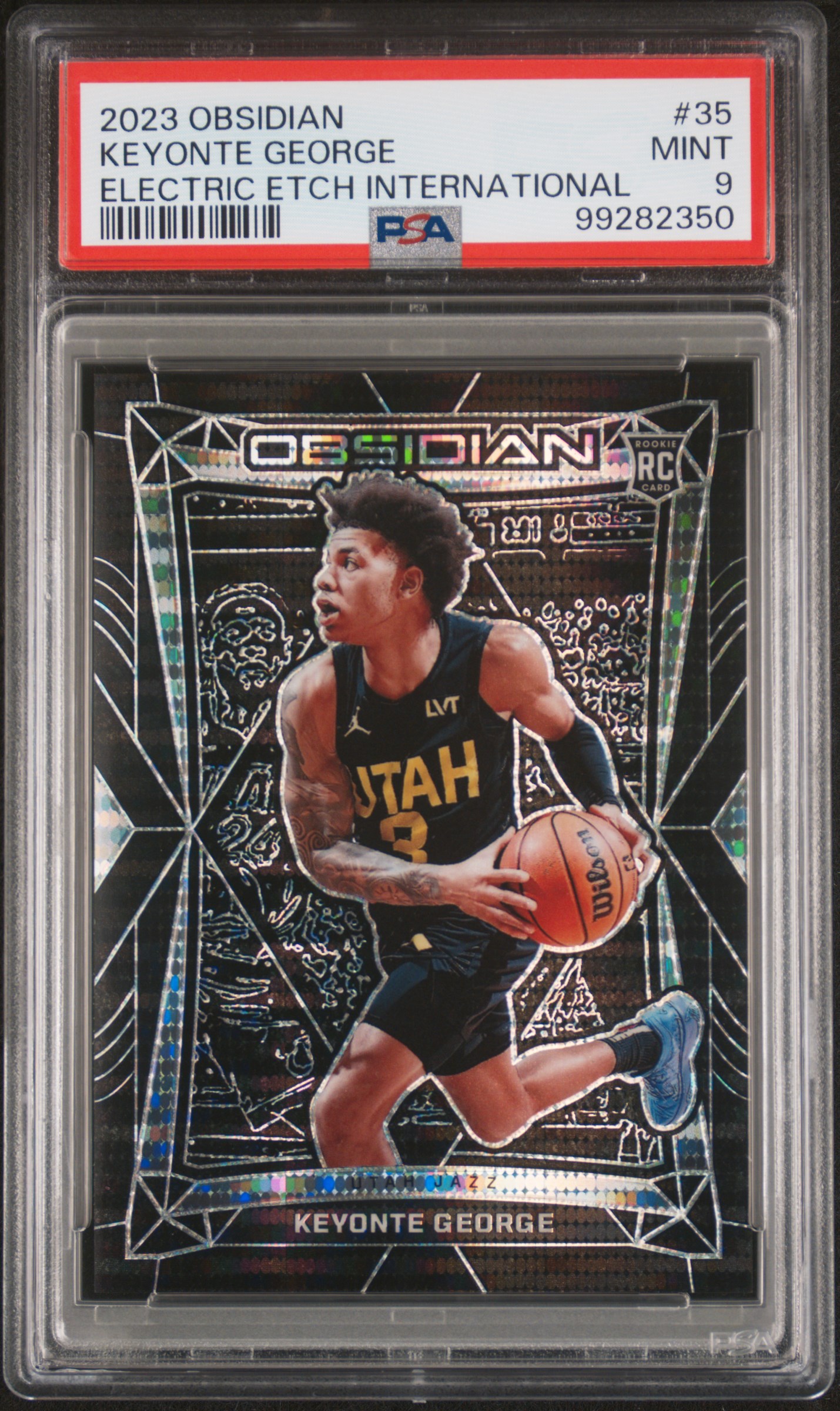 2023 Panini Obsidian Keyonte George #35 (Electric Etch International) Mint 9 front