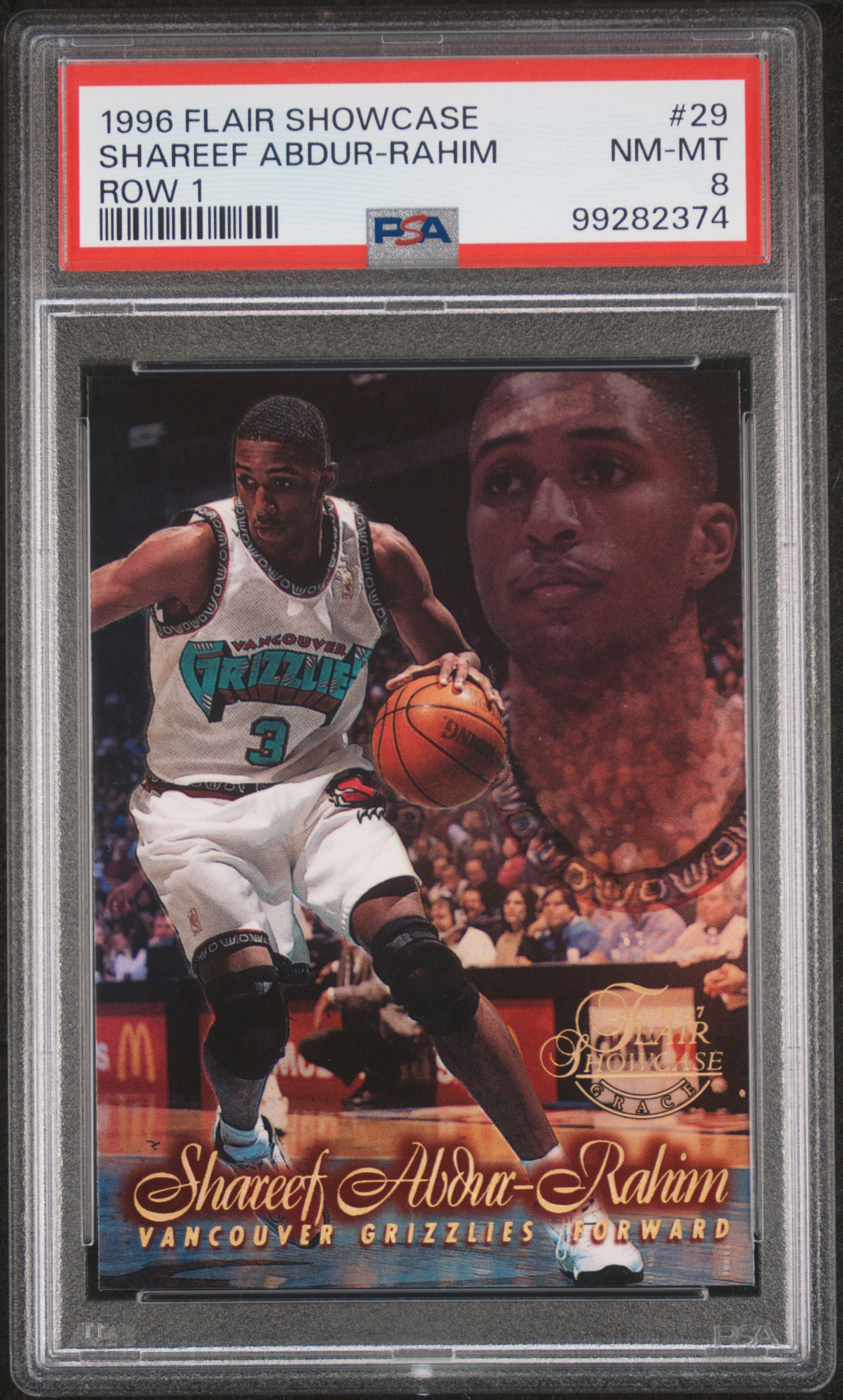 1996 Flair Showcase Shareef Abdur-Rahim #29 (Row 1) Nm-Mt 8 front
