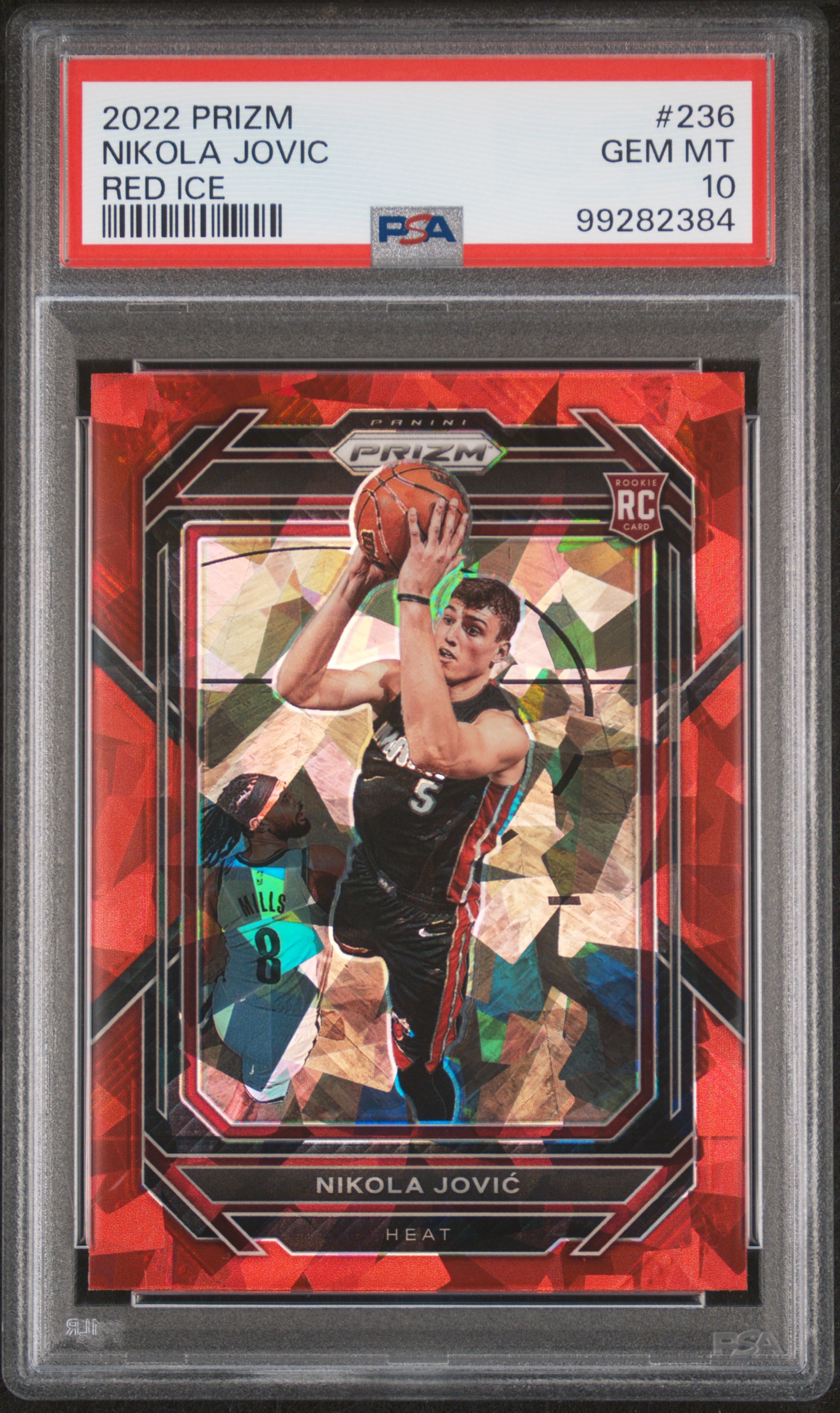 2022 Panini Prizm Nikola Jovic #236 (Red Ice) Gem Mt 10 front