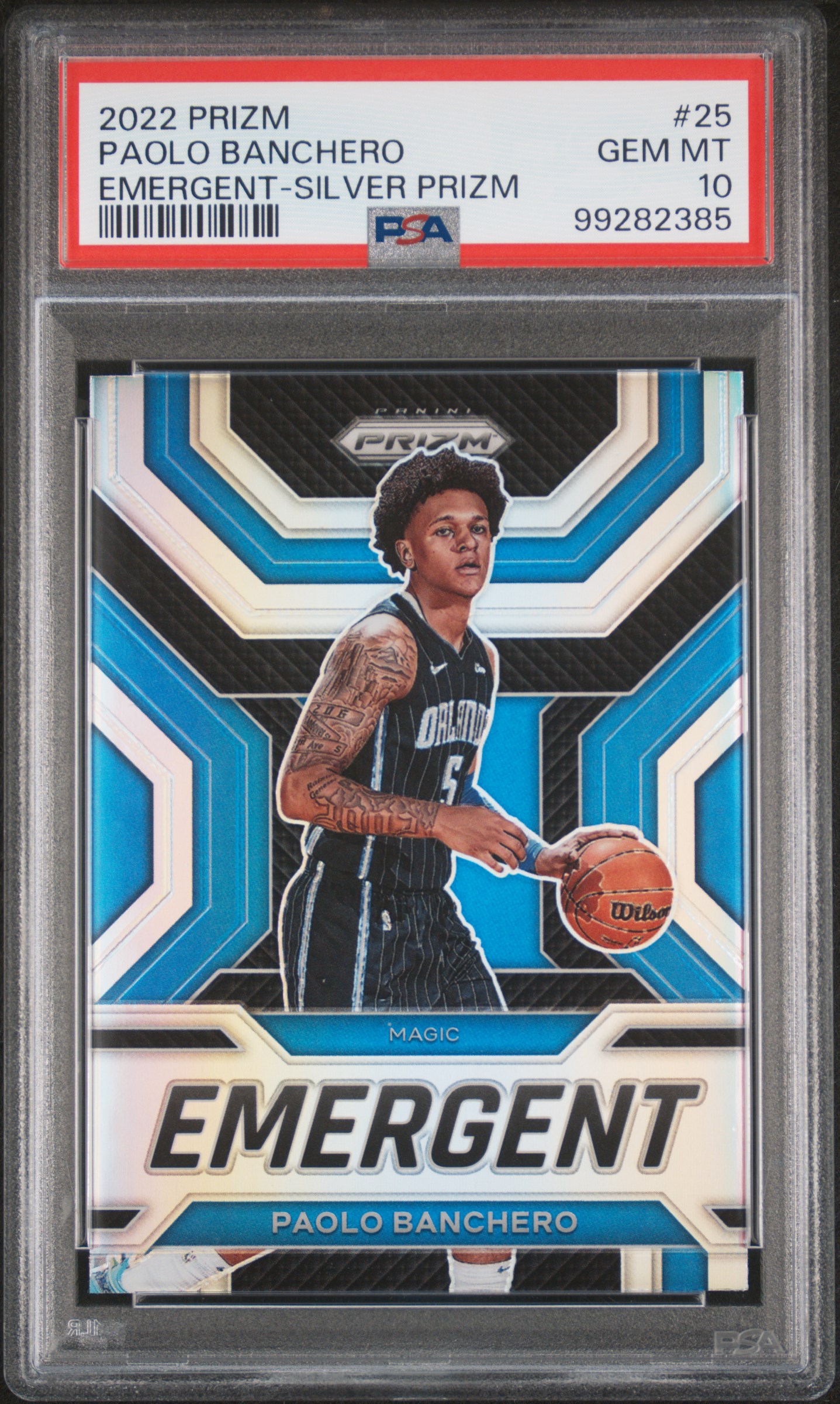 2022 Panini Prizm Emergent Paolo Banchero #25 (Emergent-Silver Prizm) Gem Mt 10 front