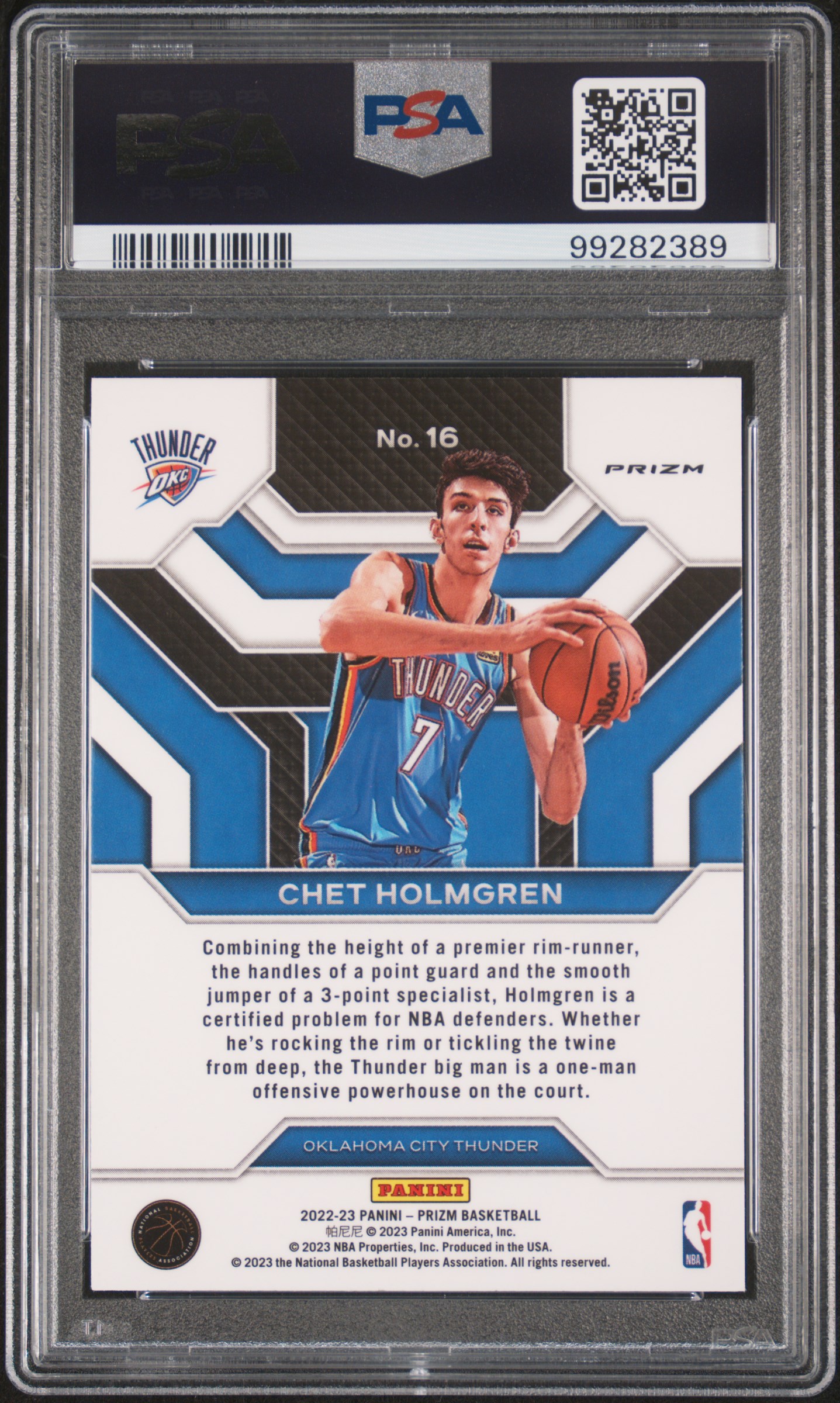 2022 Panini Prizm Emergent Chet Holmgren #16 (Emergent-Silver Prizm) Ex-Mt 6 back