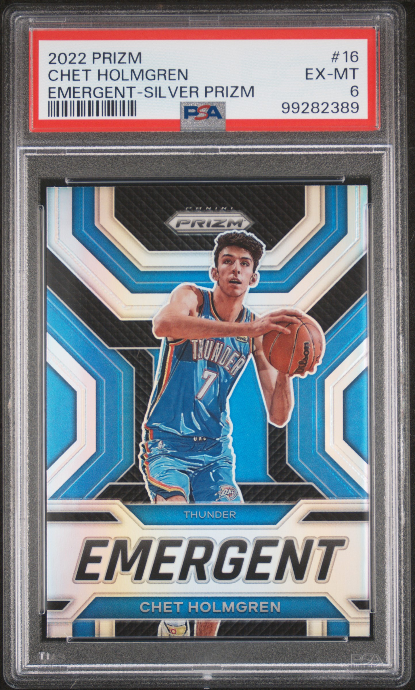 2022 Panini Prizm Emergent Chet Holmgren #16 (Emergent-Silver Prizm) Ex-Mt 6 front