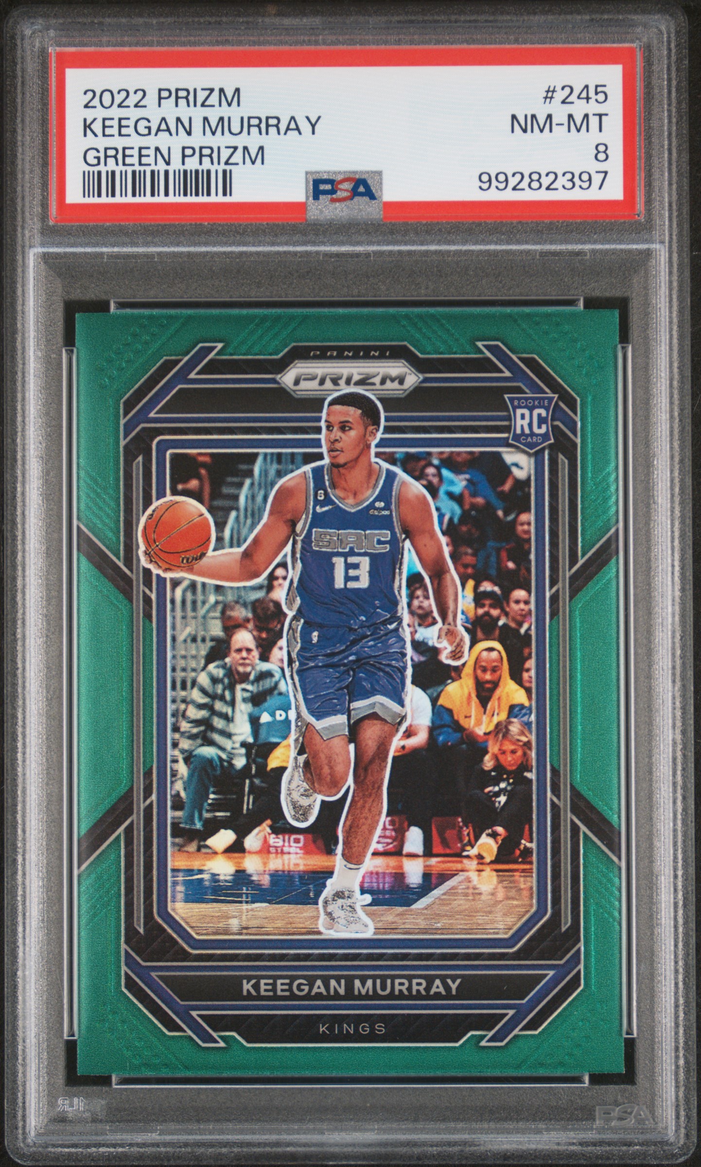 2022 Panini Prizm Keegan Murray #245 (Green Prizm) Nm-Mt 8 front