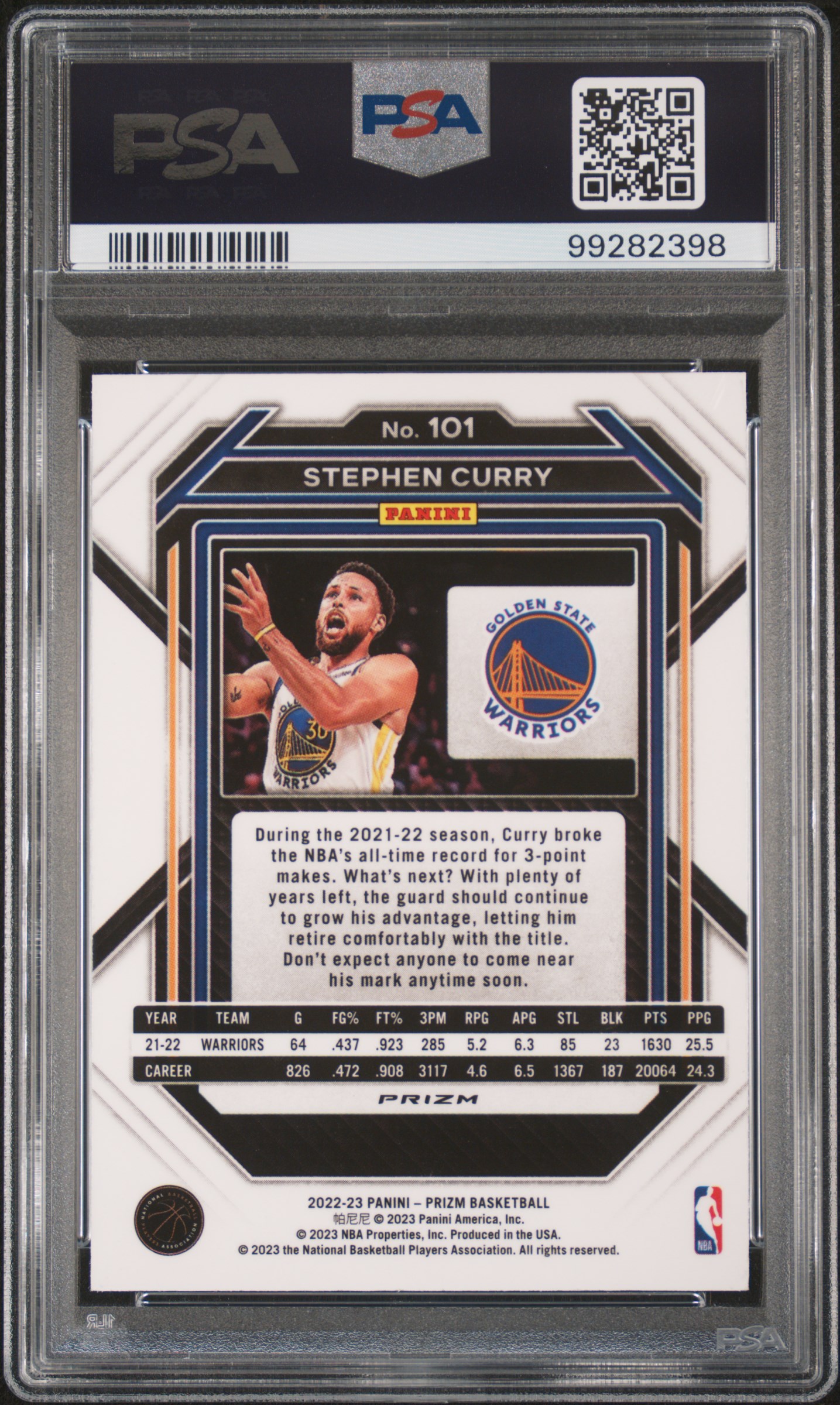 2022 Panini Prizm Stephen Curry #101 (Ice) Nm-Mt 8 back