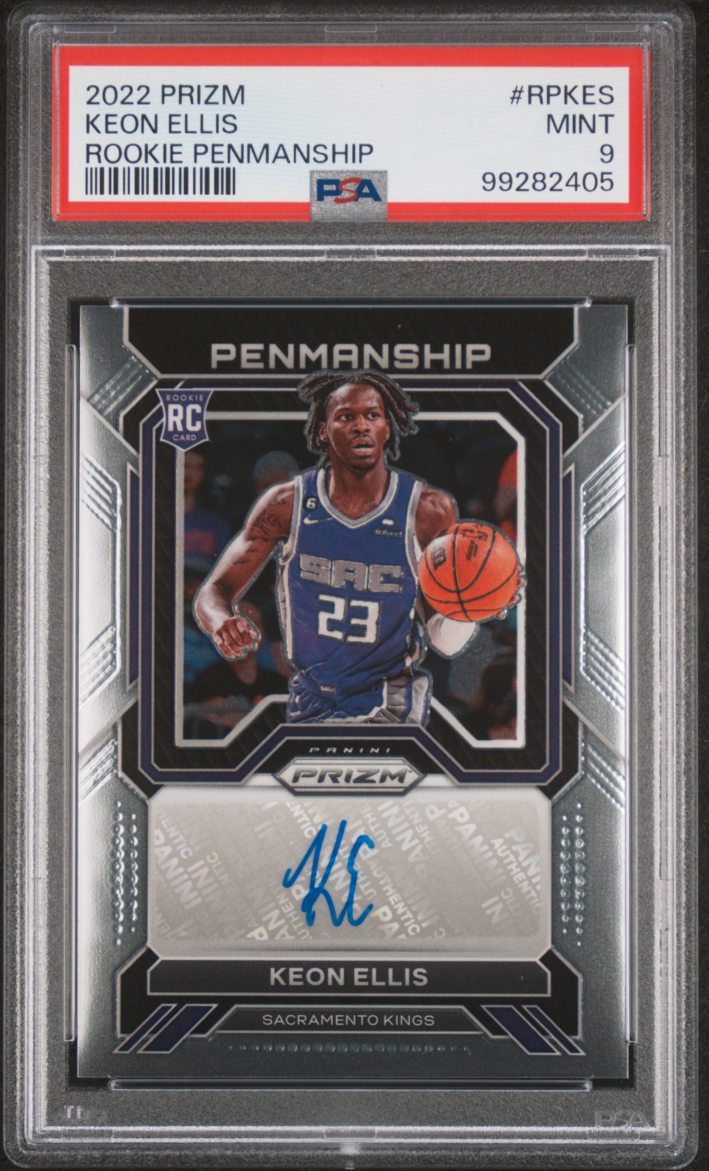 2022 Panini Prizm Rookie Penmanship Keon Ellis #Rpkes (Rookie Penmanship) Mint 9 front