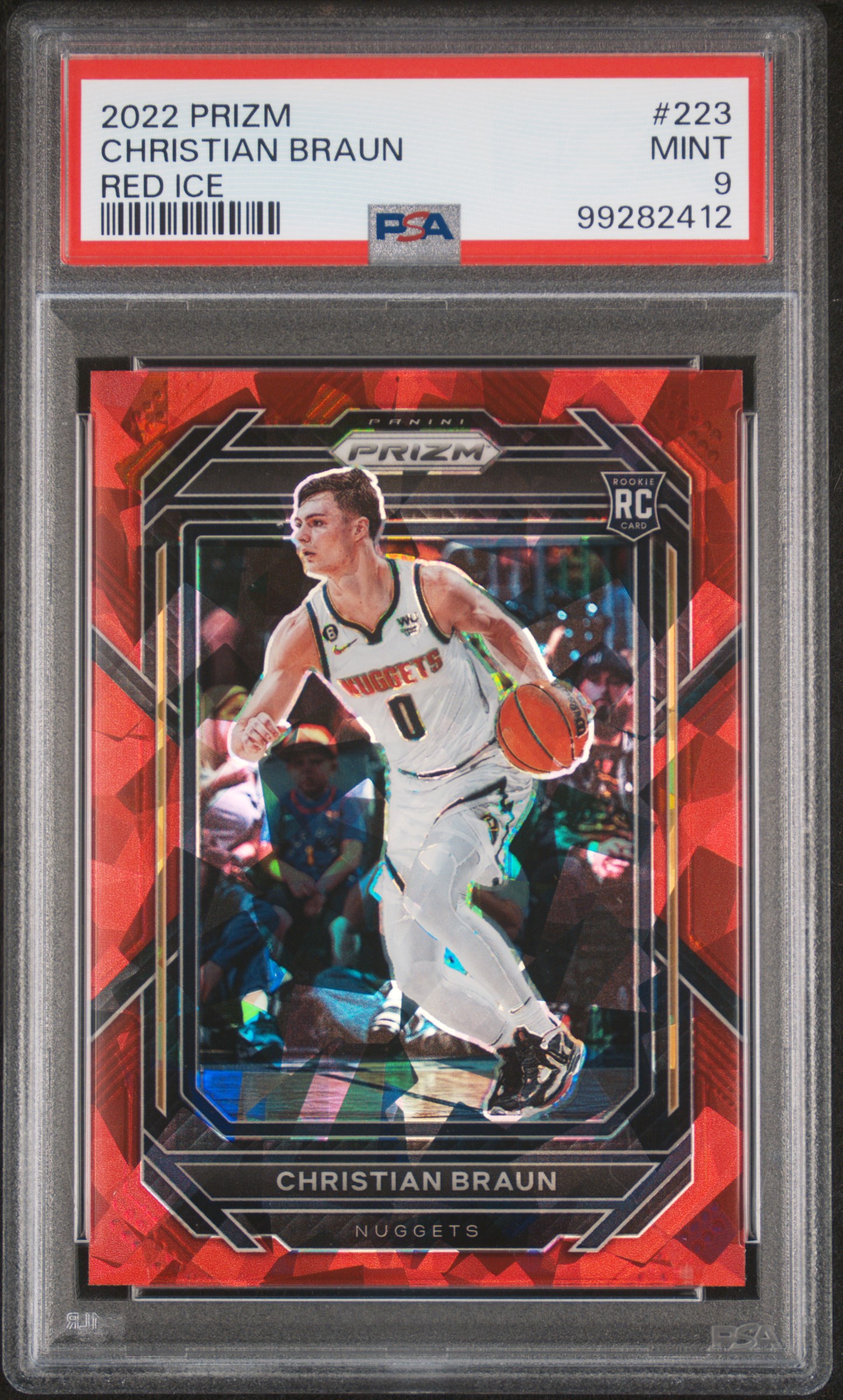 2022 Panini Prizm Christian Braun #223 (Red Ice) Mint 9 front