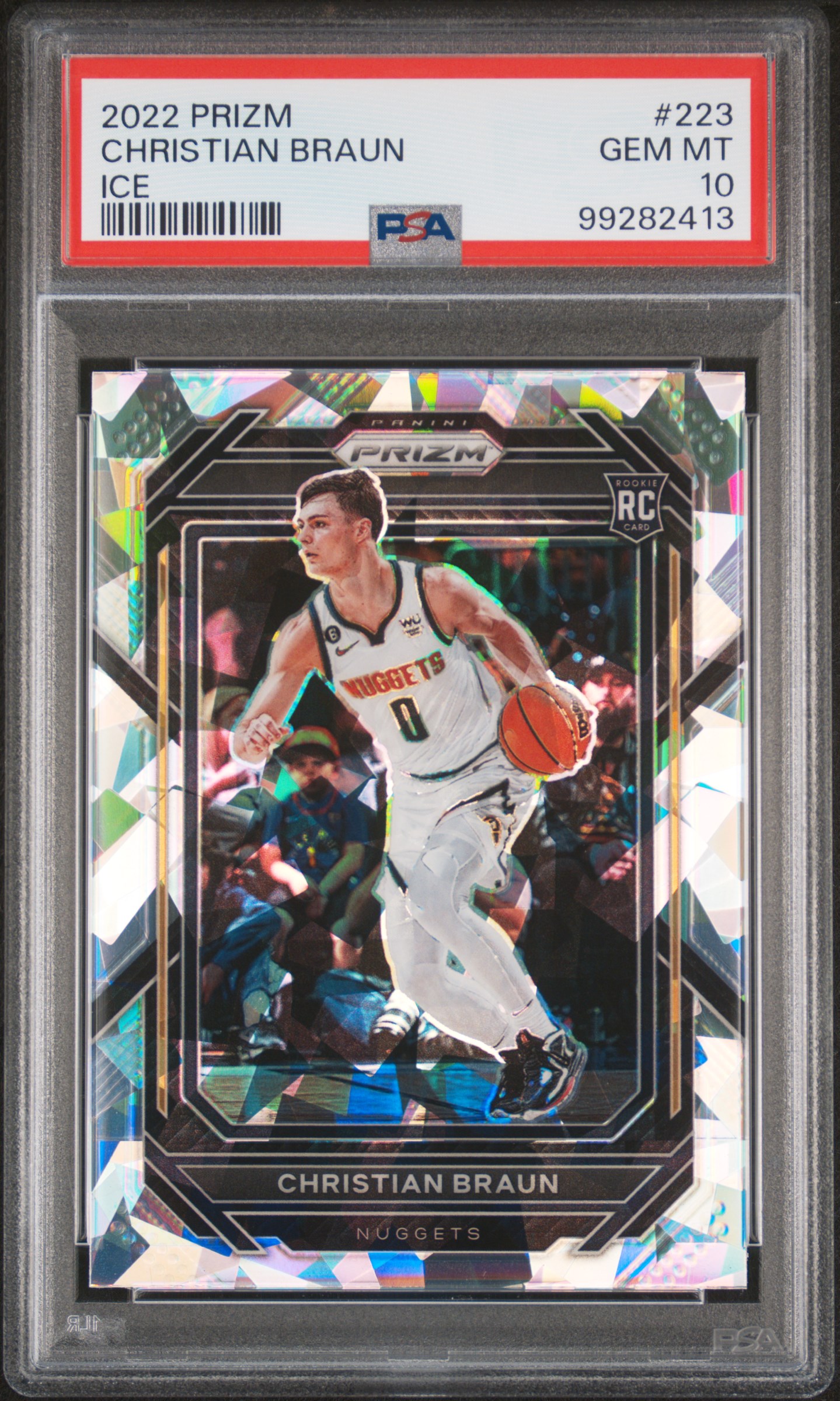 2022 Panini Prizm Christian Braun #223 (Ice) Gem Mt 10 front
