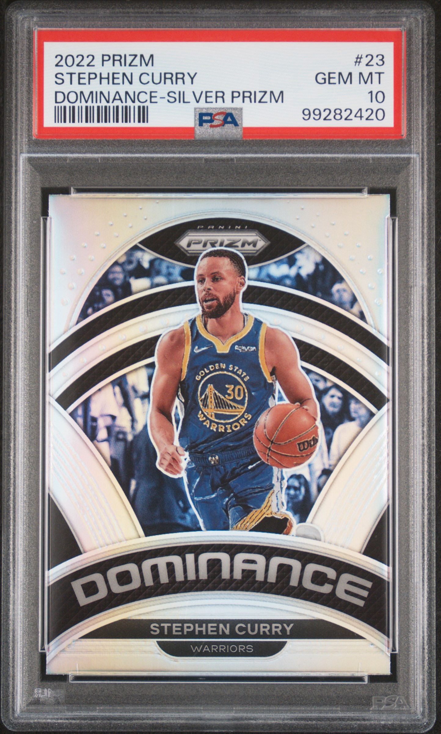 2022 Panini Prizm Dominance Stephen Curry #23 (Dominance-Silver Prizm) Gem Mt 10 front
