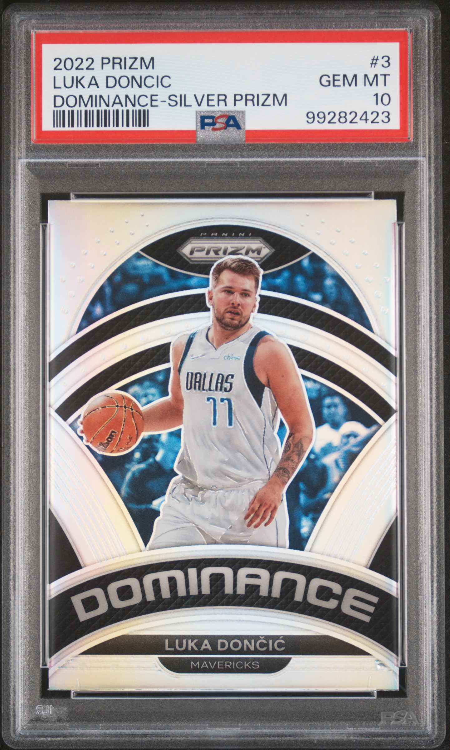 2022 Panini Prizm Dominance Luka Doncic #3 (Dominance-Silver Prizm) Gem Mt 10 front