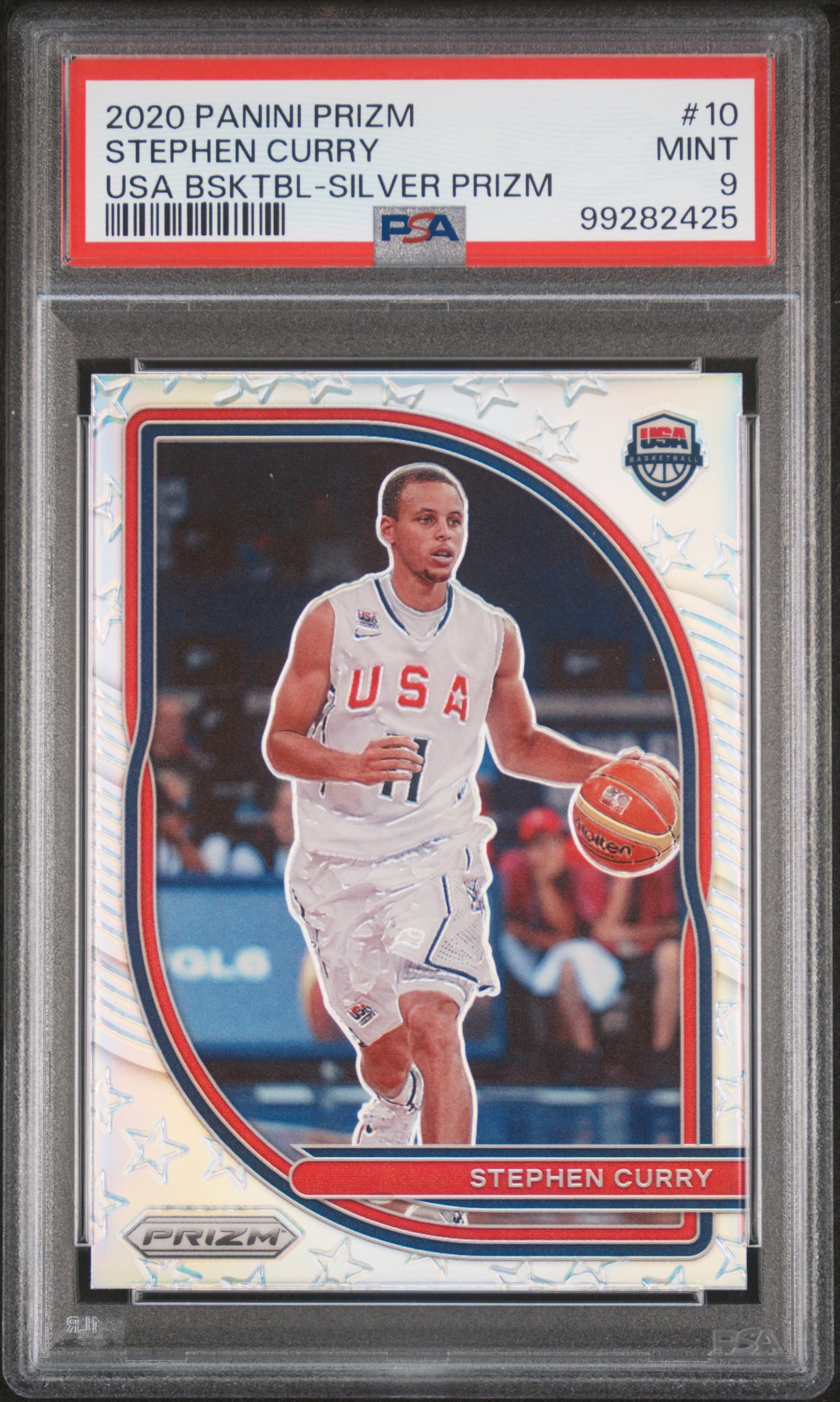 2020 Panini Prizm Usa Basketball Stephen Curry #10 (Usa Bsktbl-Silver Prizm) Mint 9 front