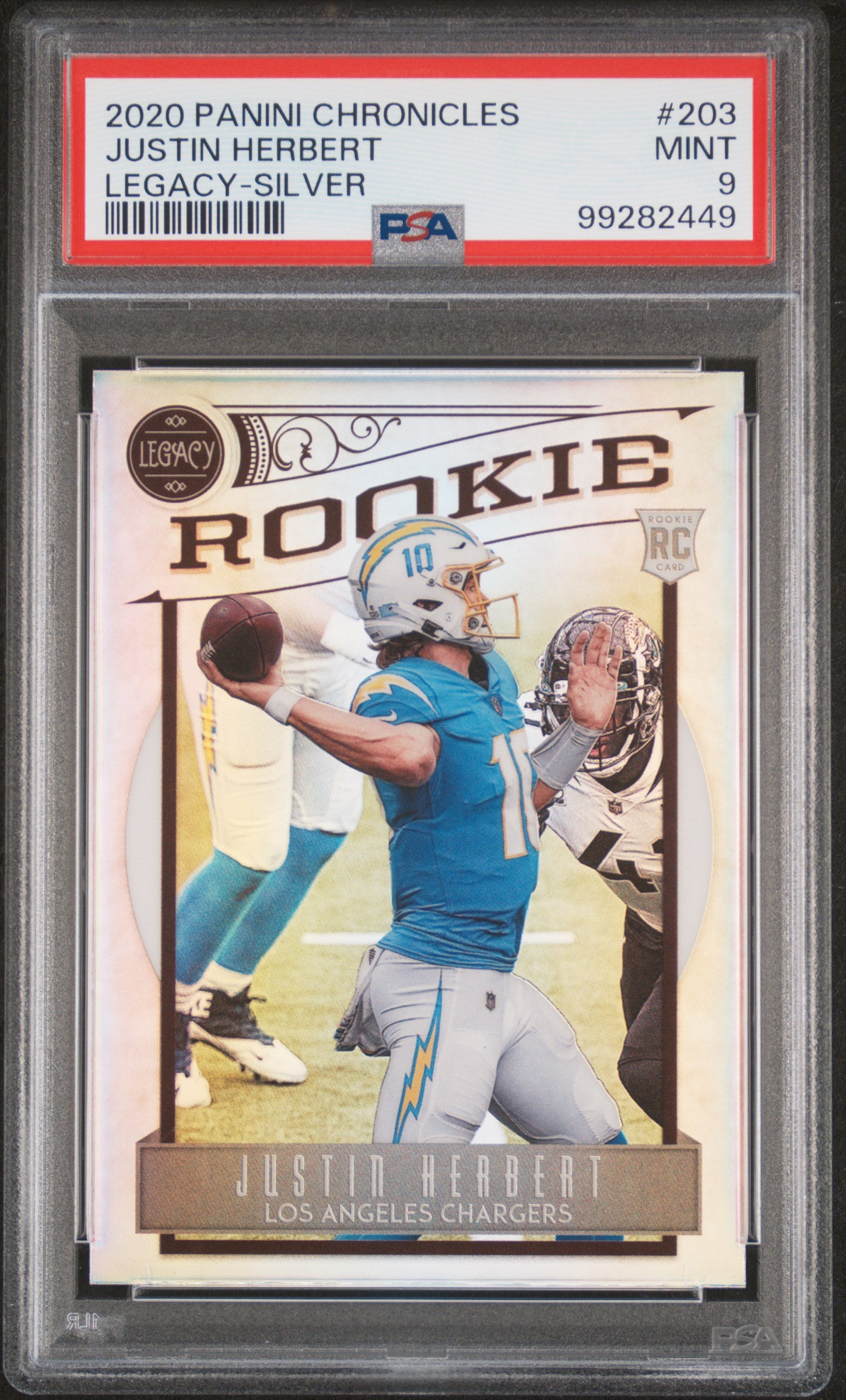 2020 Panini Chronicles Legacy Justin Herbert #203 (Legacy-Silver) Mint 9 front