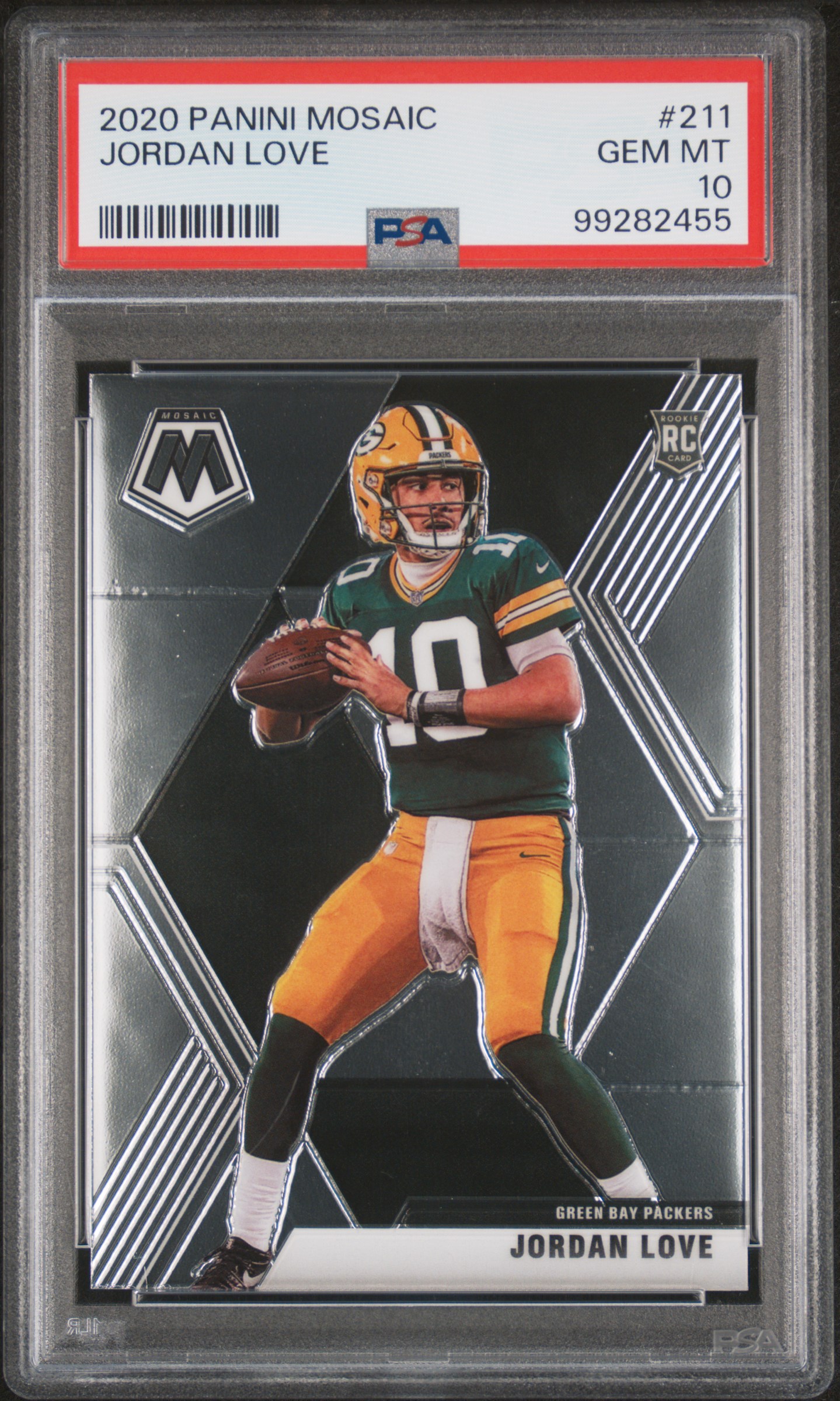 2020 Panini Mosaic Jordan Love #211 Gem Mt 10 front