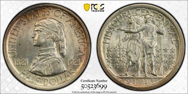 1921 50C Missouri MS62