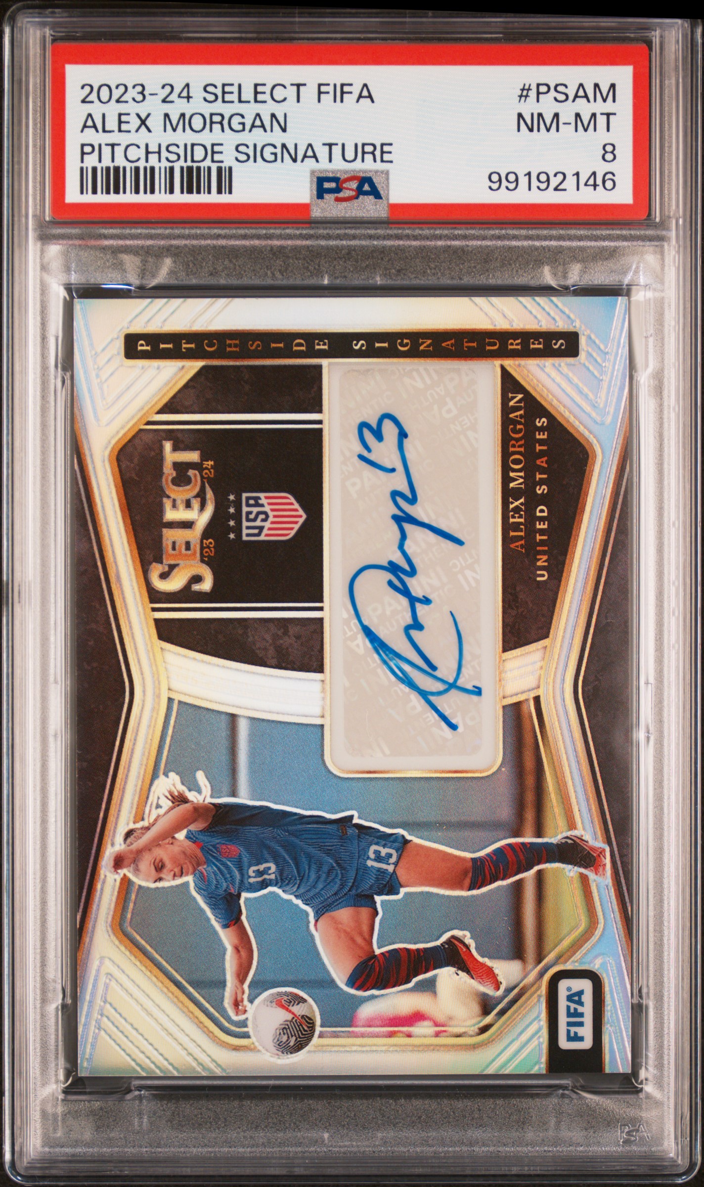 2023-24 Panini Select Fifa Pitchside Signatures Alex Morgan #Psam Nm-Mt 8 front