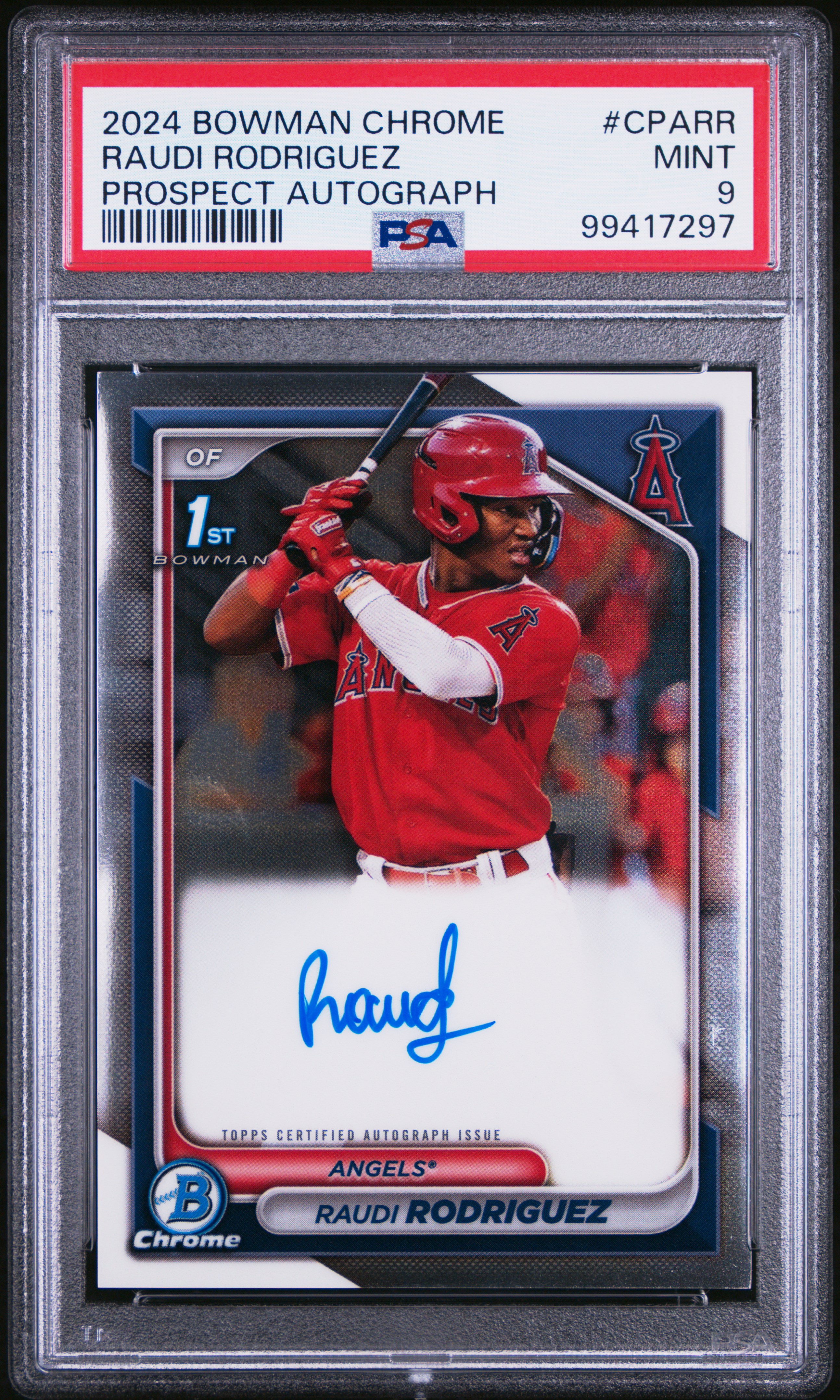 2024 Bowman Chrome Prospect Autographs Raudi Rodriguez #Cparr (Prospect Autograph) Mint 9 front