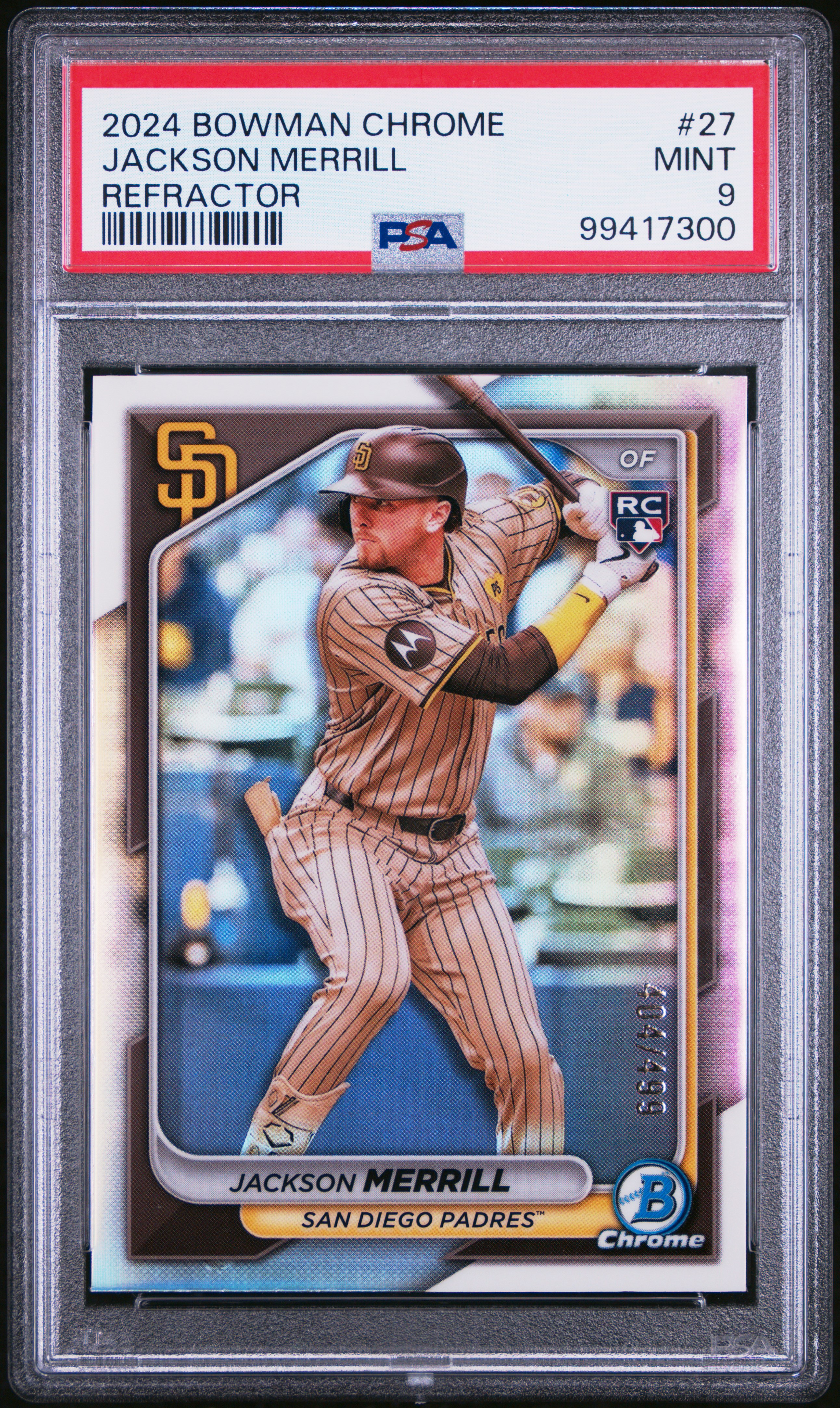 2024 Bowman Chrome Jackson Merrill #27 (Refractor) Mint 9 front