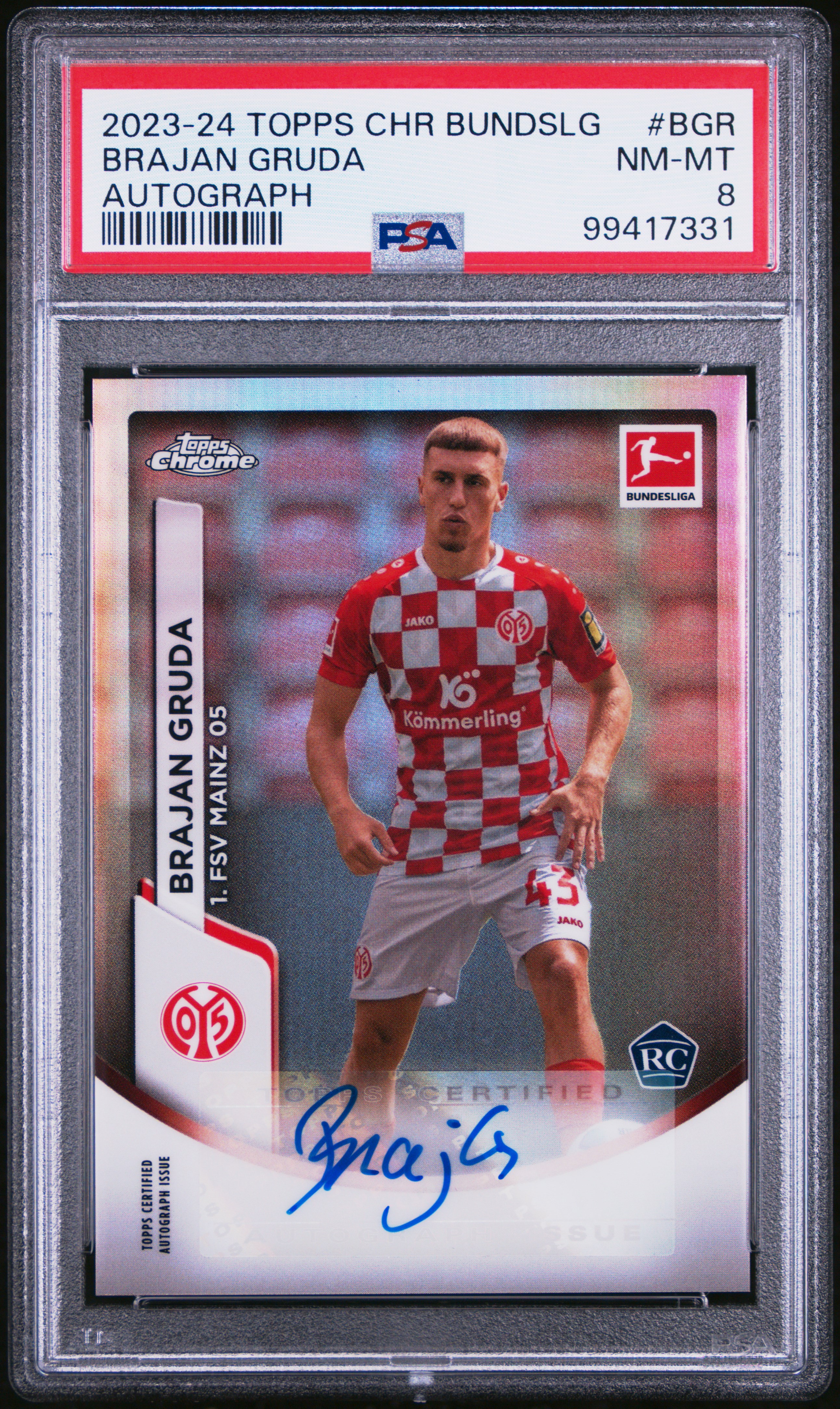 2023-24 Topps Chrome Bundesliga Autographs Brajan Gruda #Bgr Nm-Mt 8 front