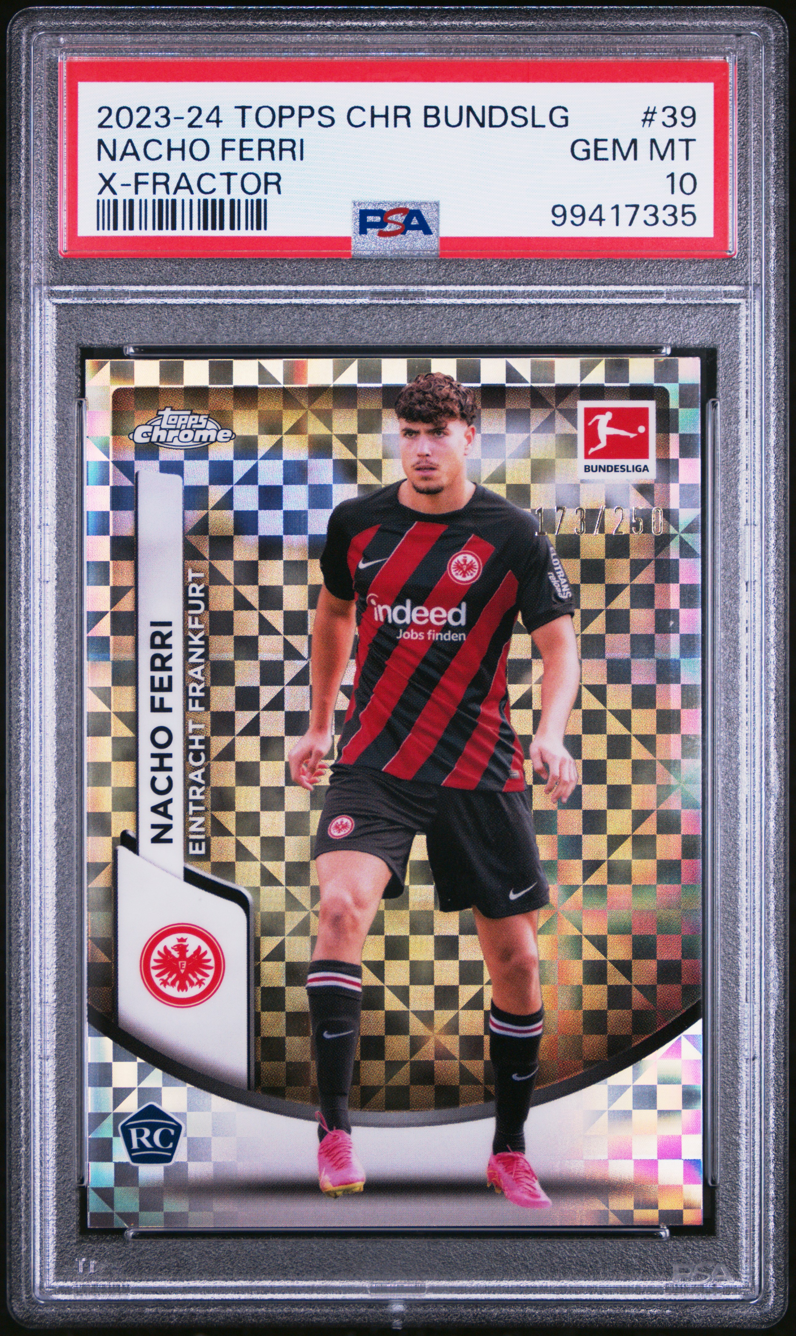 2023-24 Topps Chrome Bundesliga Nacho Ferri #39 (X-Fractor) Gem Mt 10 front