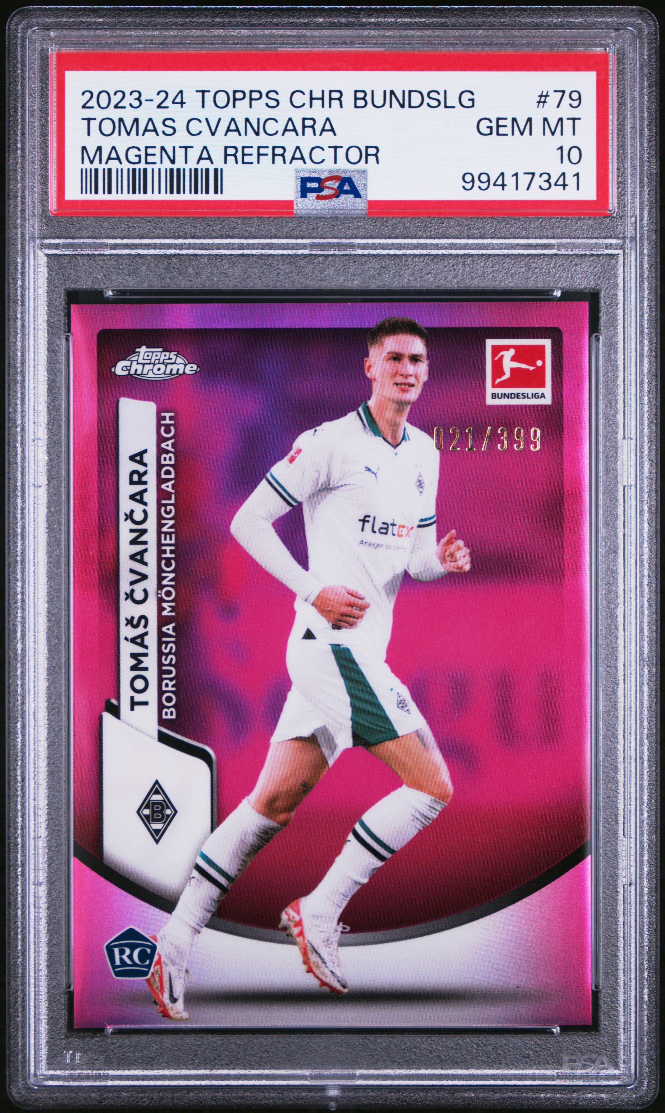2023-24 Topps Chrome Bundesliga Tomas Cvancara #79 (Magenta Refractor) Gem Mt 10 front