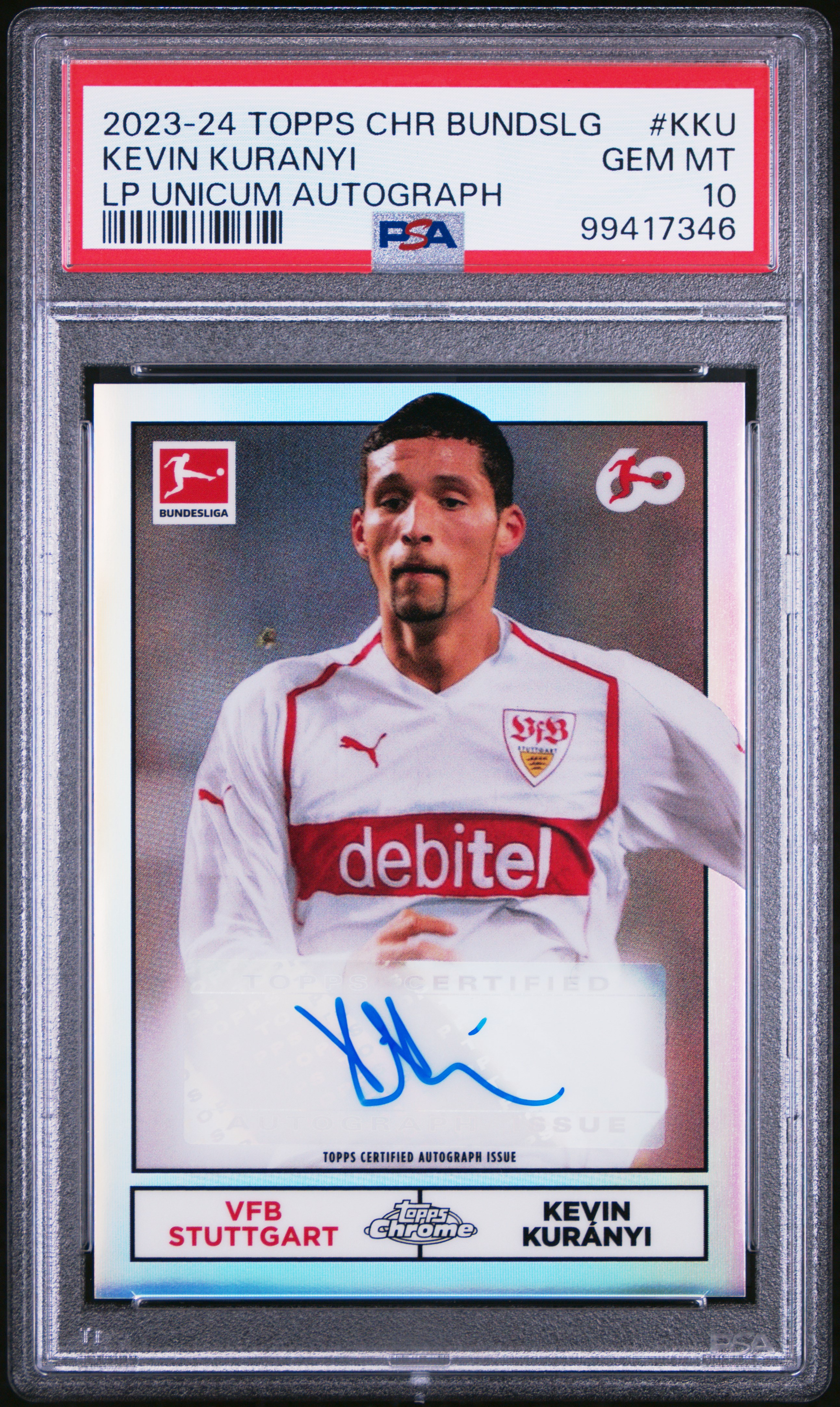2023-24 Topps Chrome Bundesliga Legendary Player Unicum Autographs Kevin Kuranyi #Kku (Lp Unicum Autograph) Gem Mt 10 front
