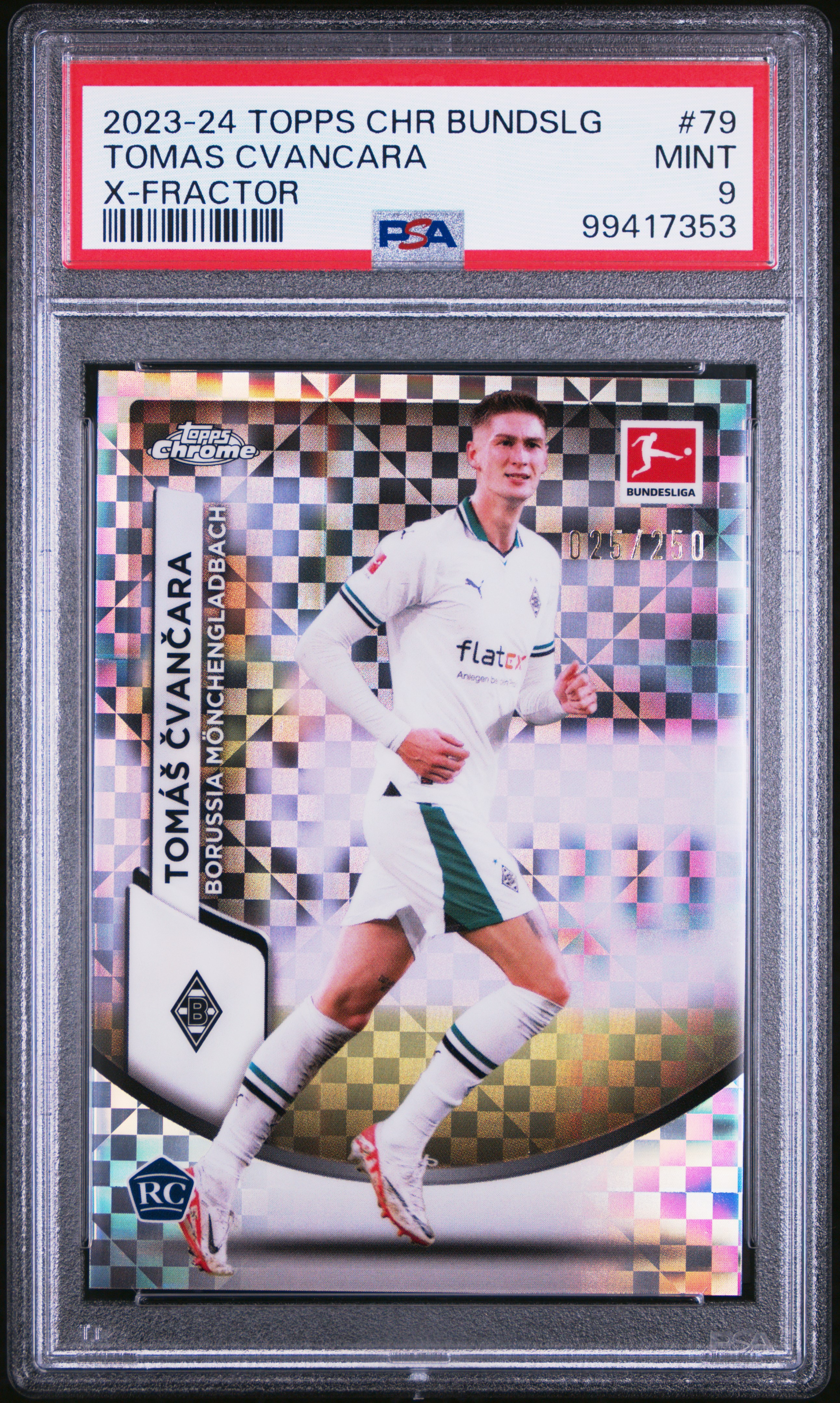 2023-24 Topps Chrome Bundesliga Tomas Cvancara #79 (X-Fractor) Mint 9 front