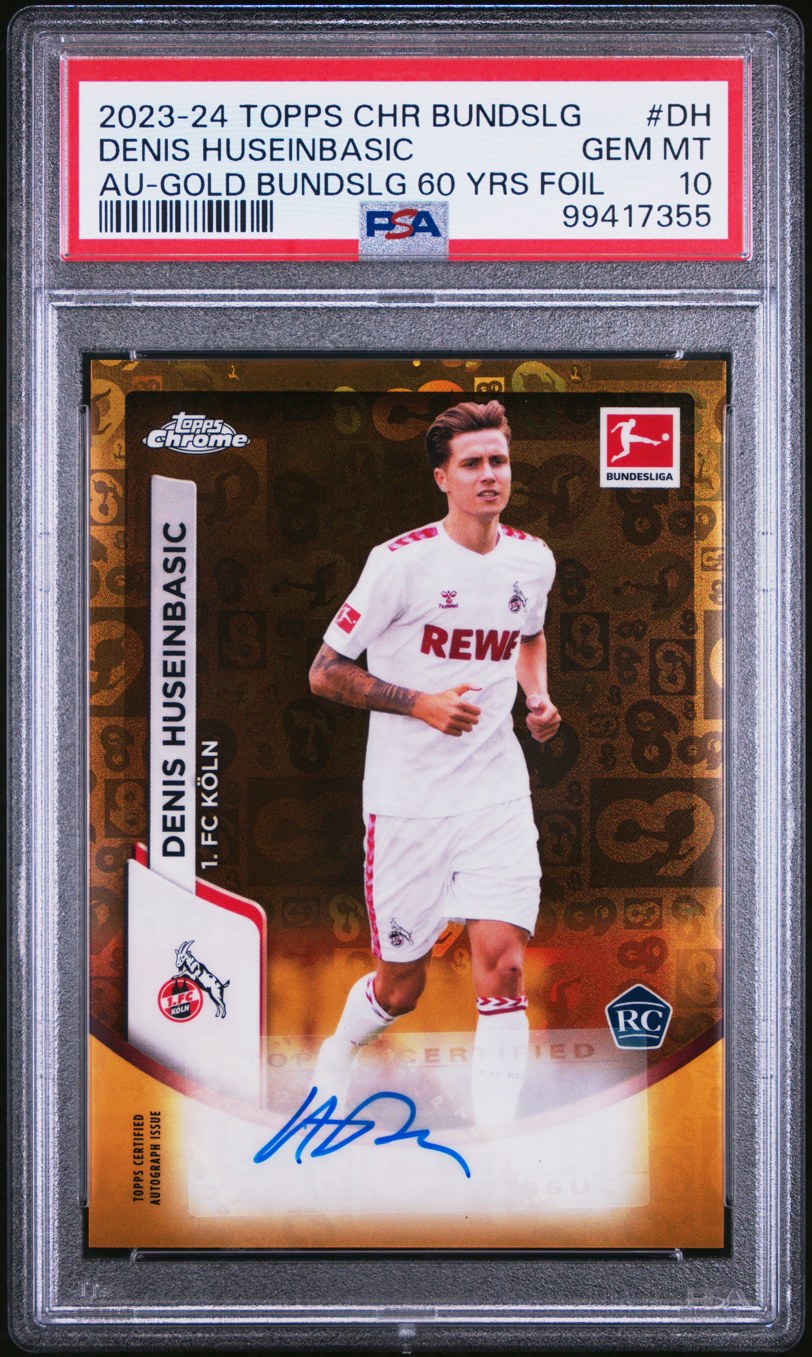 2023-24 Topps Chrome Bundesliga Autographs Denis Huseinbasic #Dh (Au-Gold Bundslg 60 Yrs Foil) Gem Mt 10 front