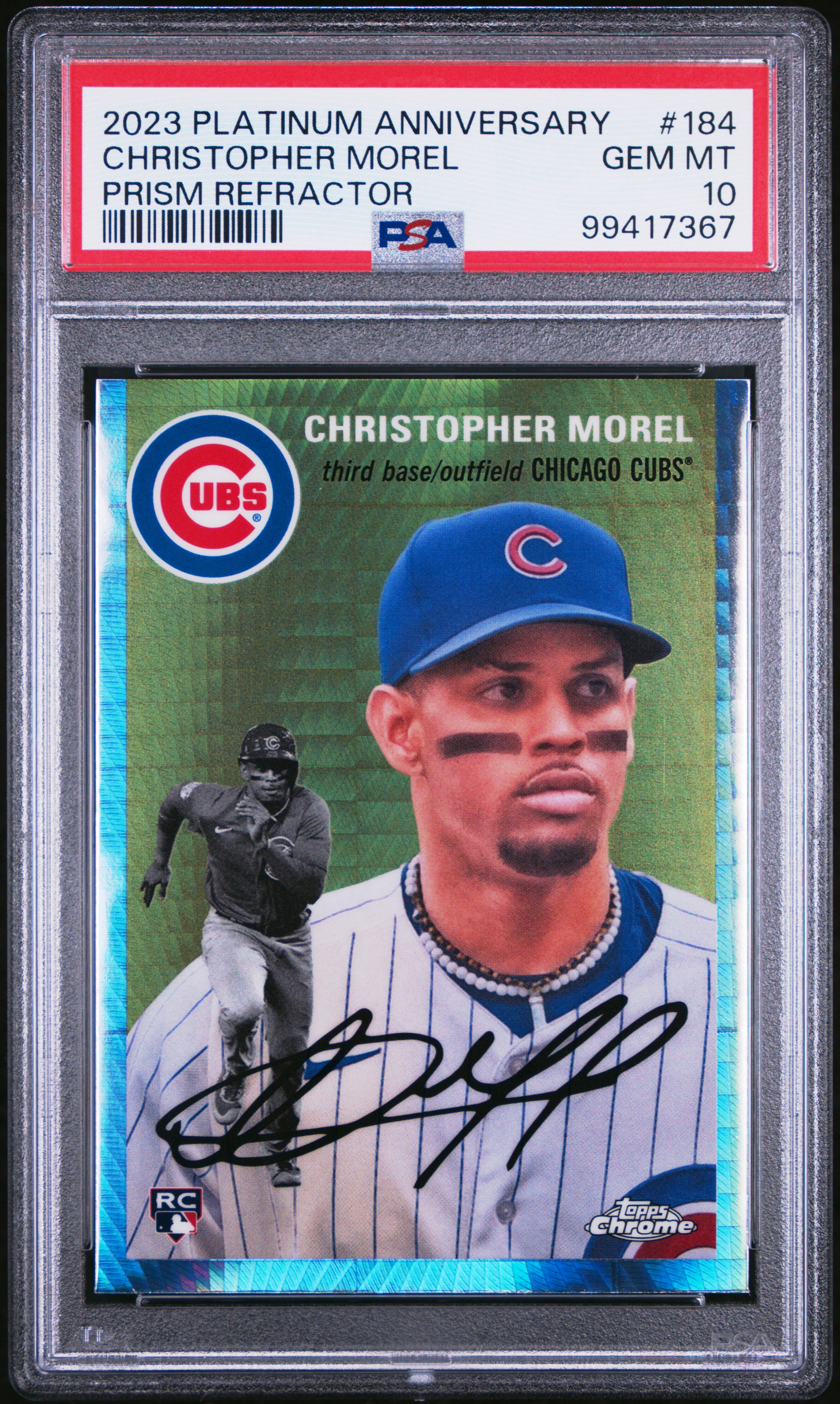 2023 Topps Chrome Platinum Anniversary Christopher Morel #184 (Prism Refractor) Gem Mt 10 front