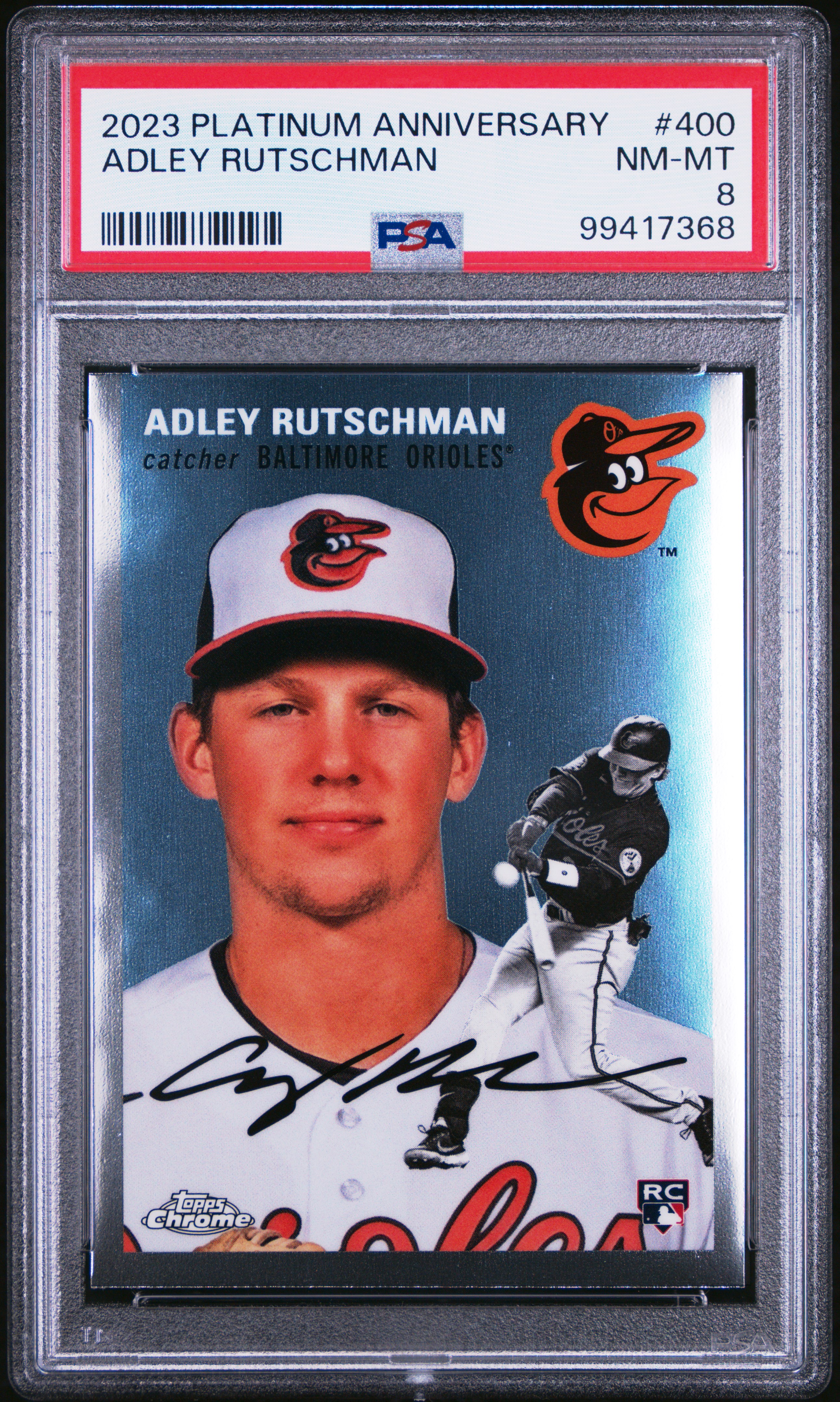 2023 Topps Chrome Platinum Anniversary Adley Rutschman #400 Nm-Mt 8 front