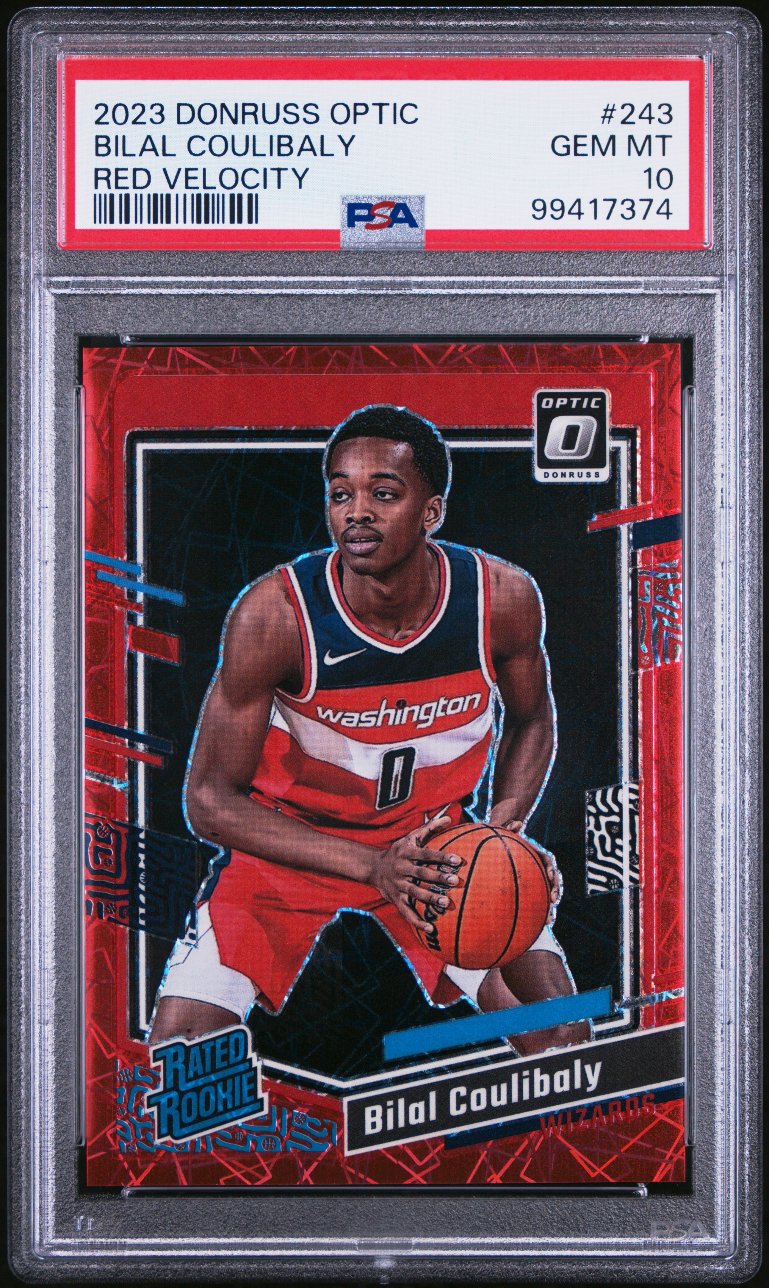 2023 Panini Donruss Optic Bilal Coulibaly #243 (Red Velocity) Gem Mt 10 front