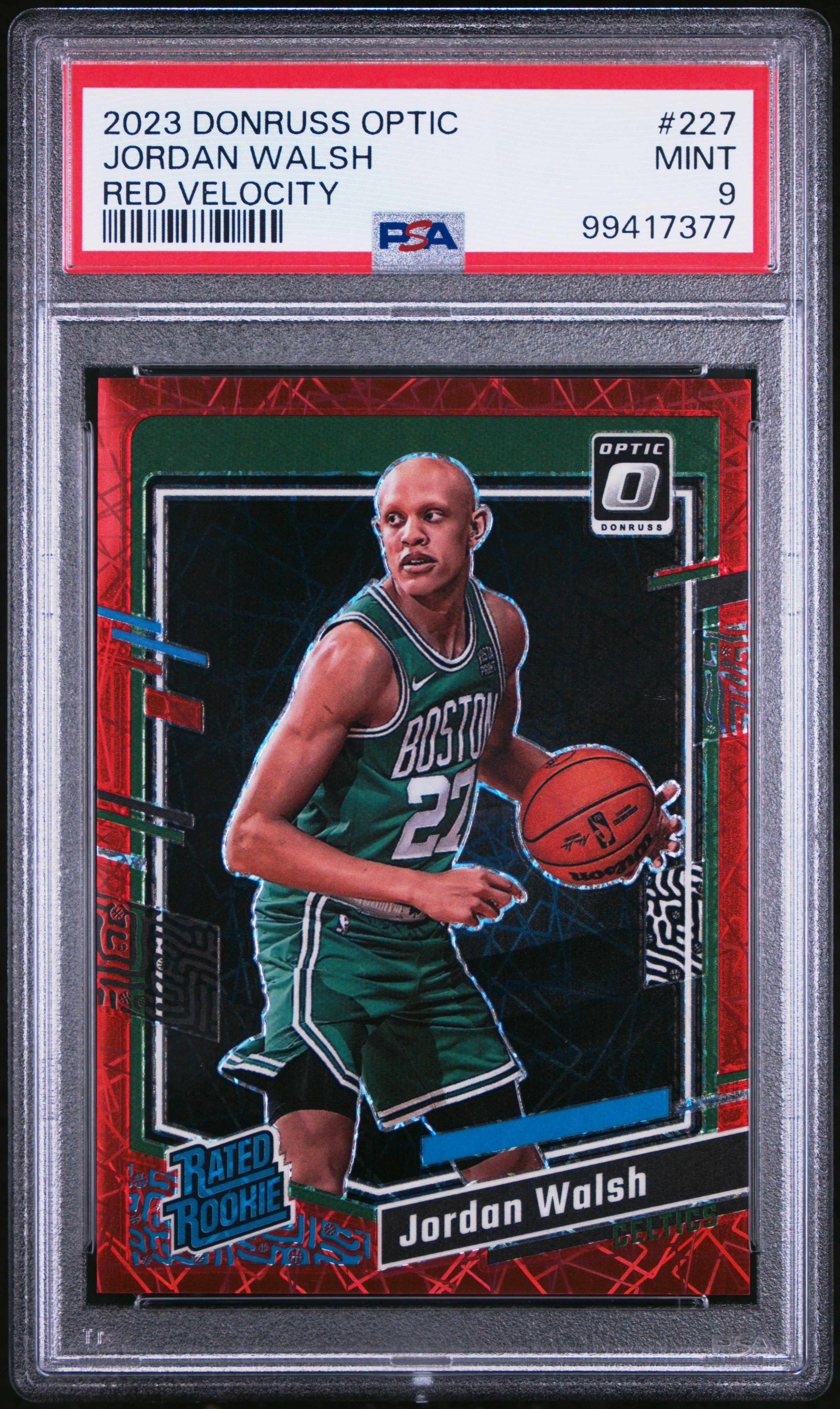 2023 Panini Donruss Optic Jordan Walsh #227 (Red Velocity) Mint 9 front