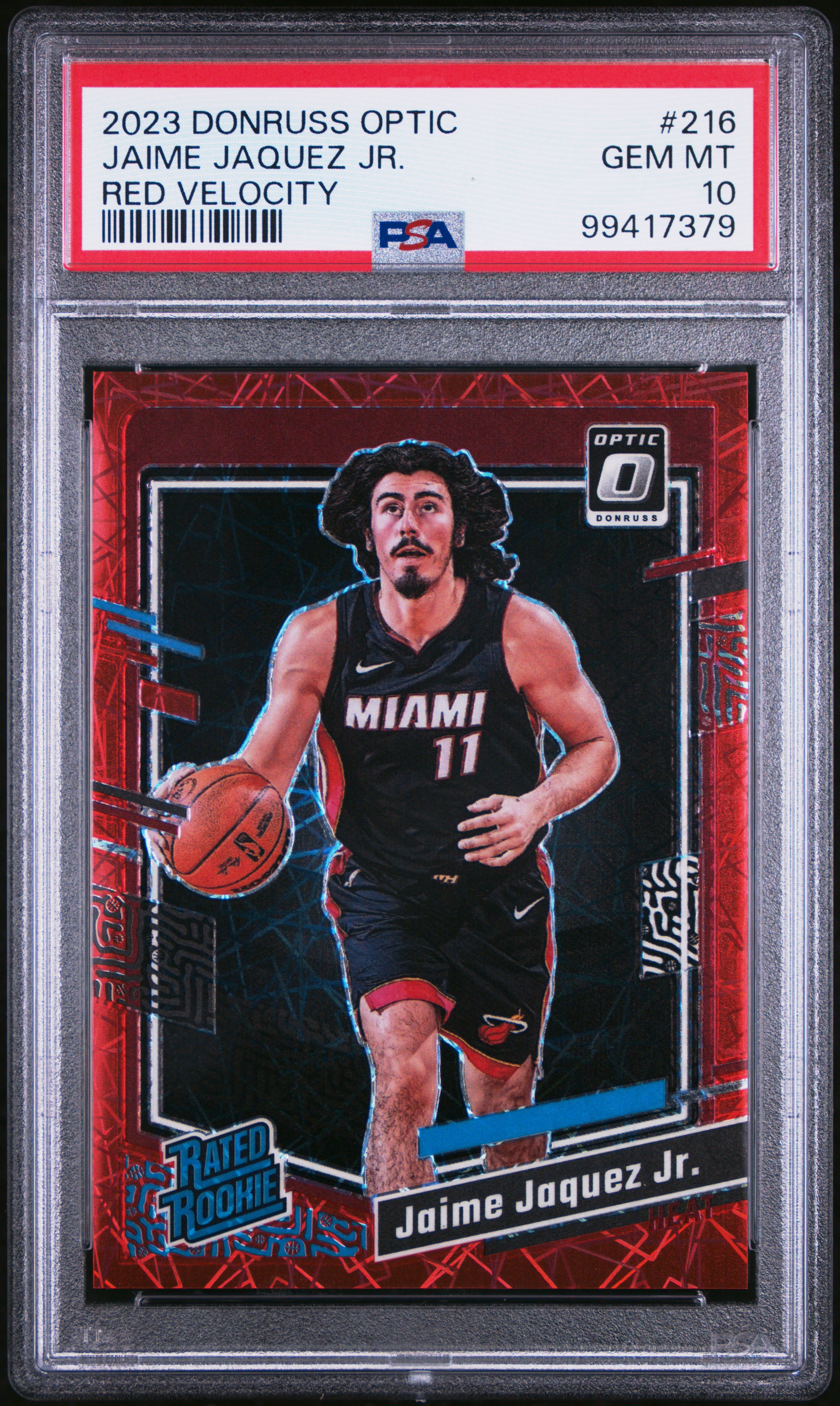 2023 Panini Donruss Optic Jaime Jaquez Jr. #216 (Red Velocity) Gem Mt 10 front