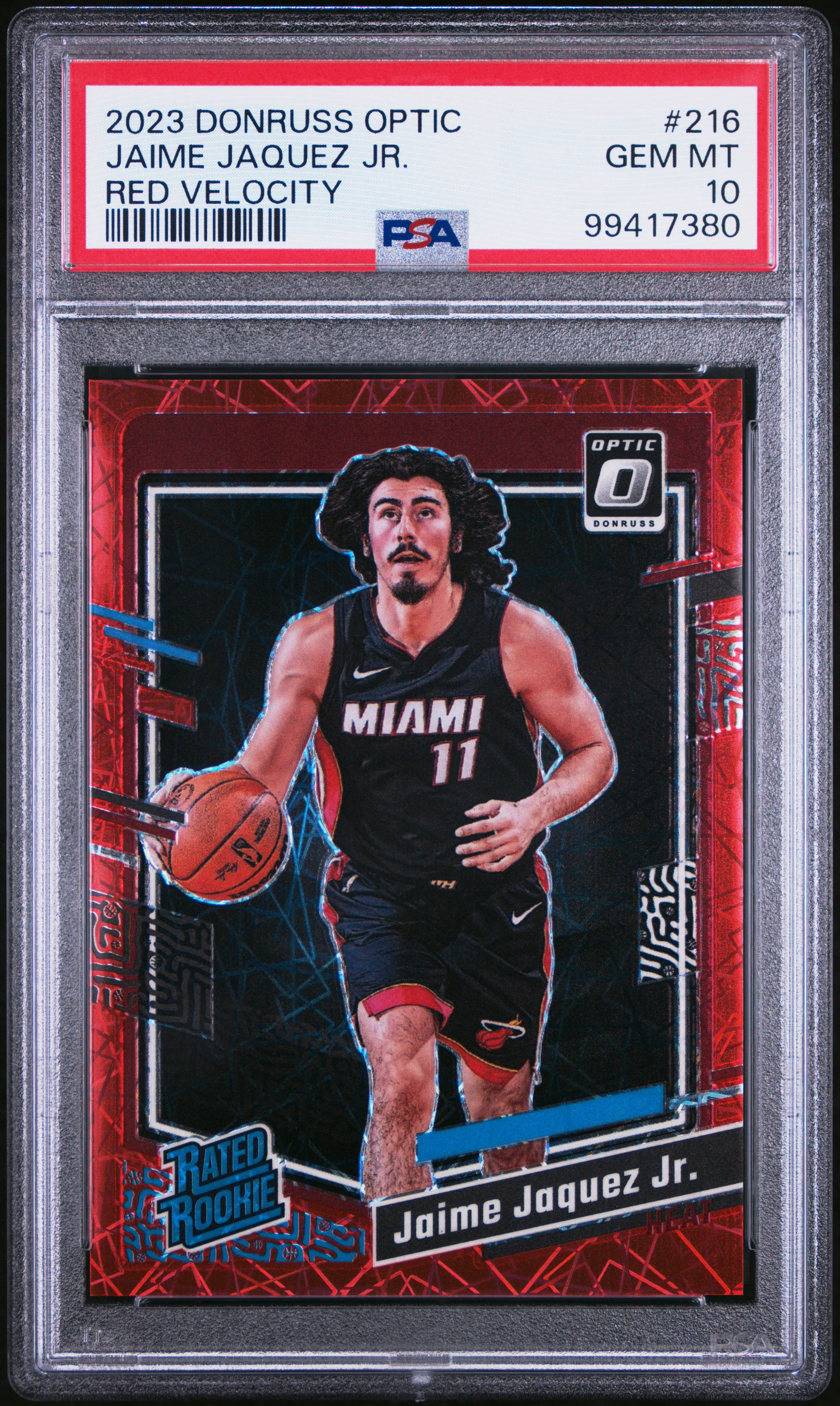 2023 Panini Donruss Optic Jaime Jaquez Jr. #216 (Red Velocity) Gem Mt 10 front