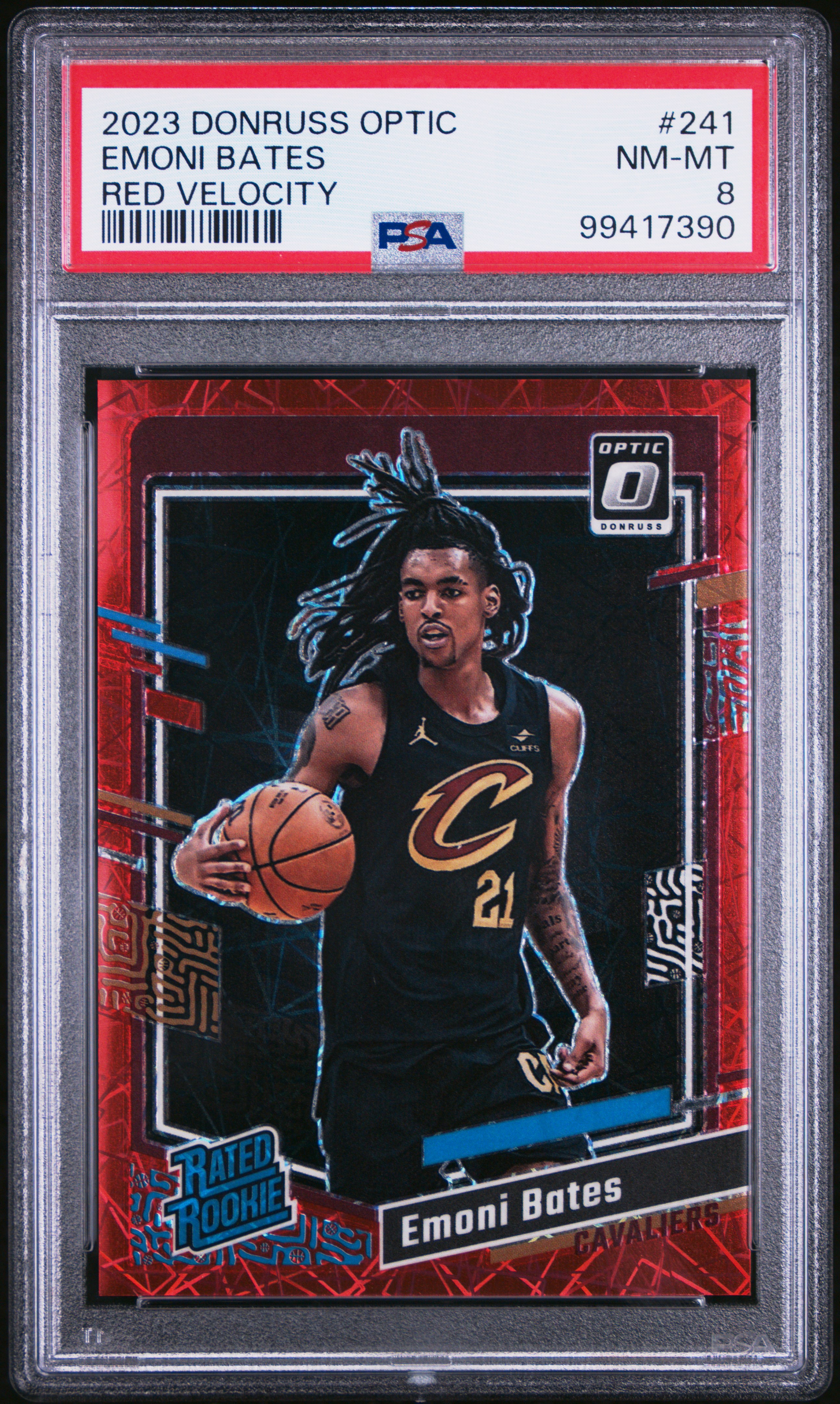 2023 Panini Donruss Optic Emoni Bates #241 (Red Velocity) Nm-Mt 8 front