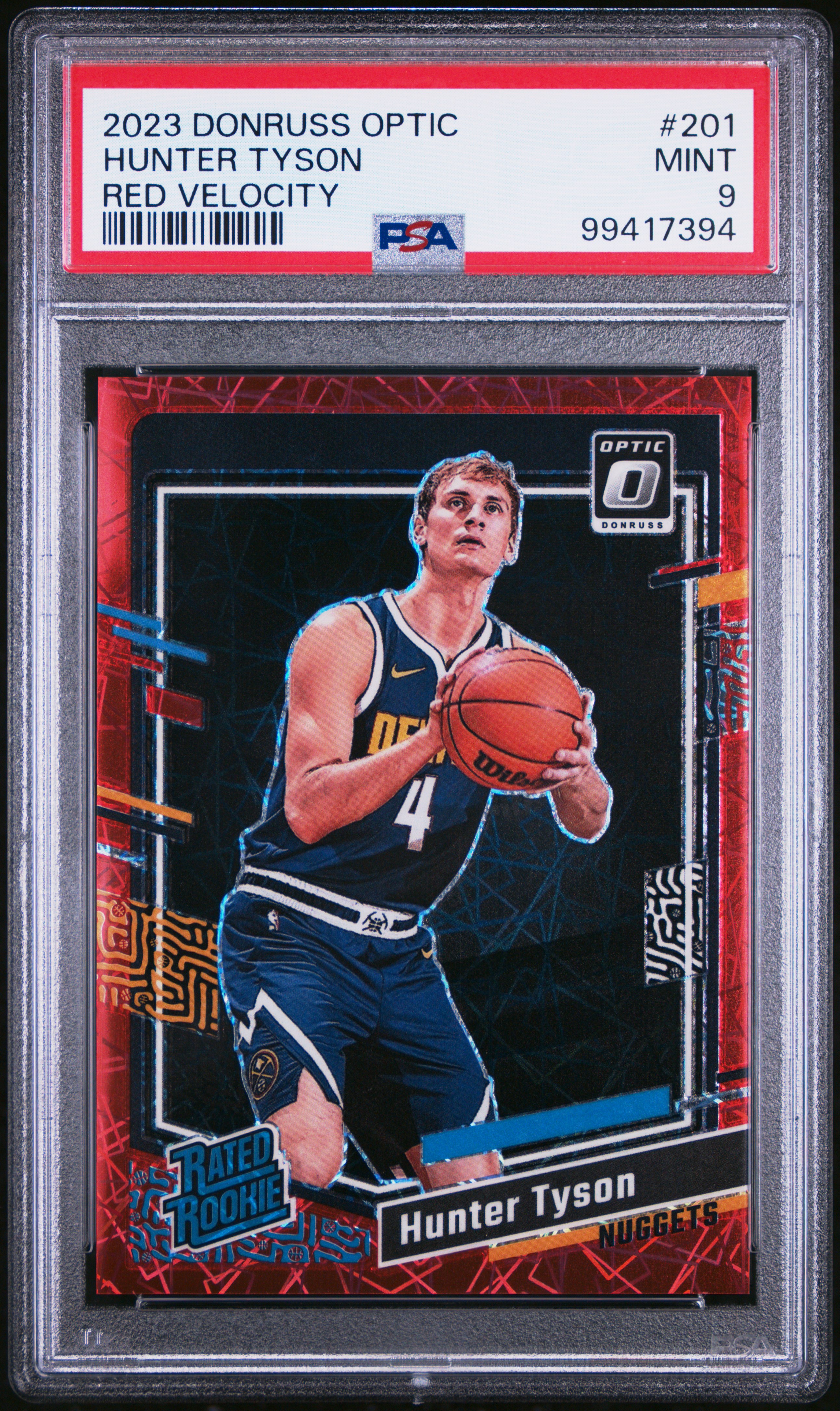 2023 Panini Donruss Optic Hunter Tyson #201 (Red Velocity) Mint 9 front