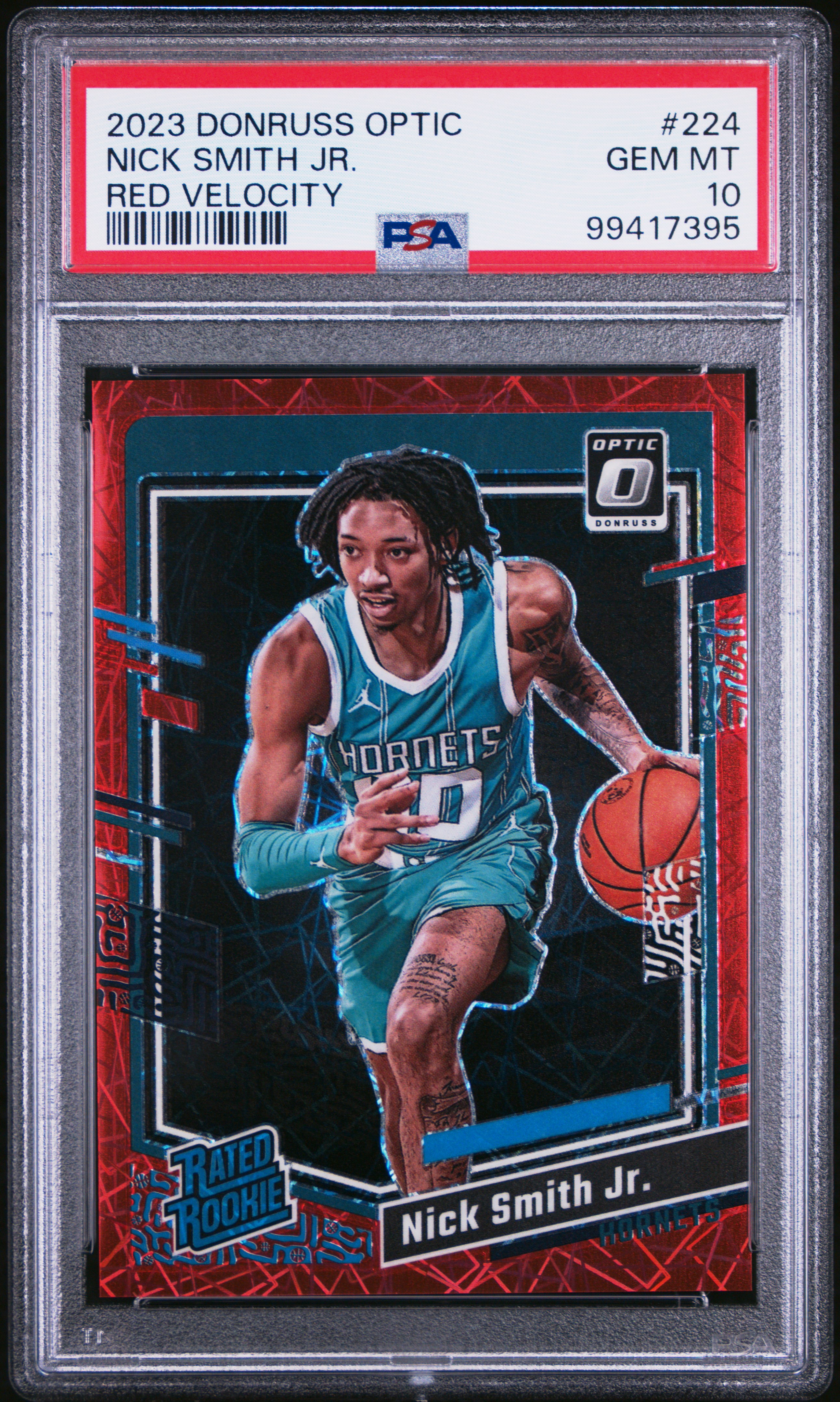 2023 Panini Donruss Optic Nick Smith Jr. #224 (Red Velocity) Gem Mt 10 front